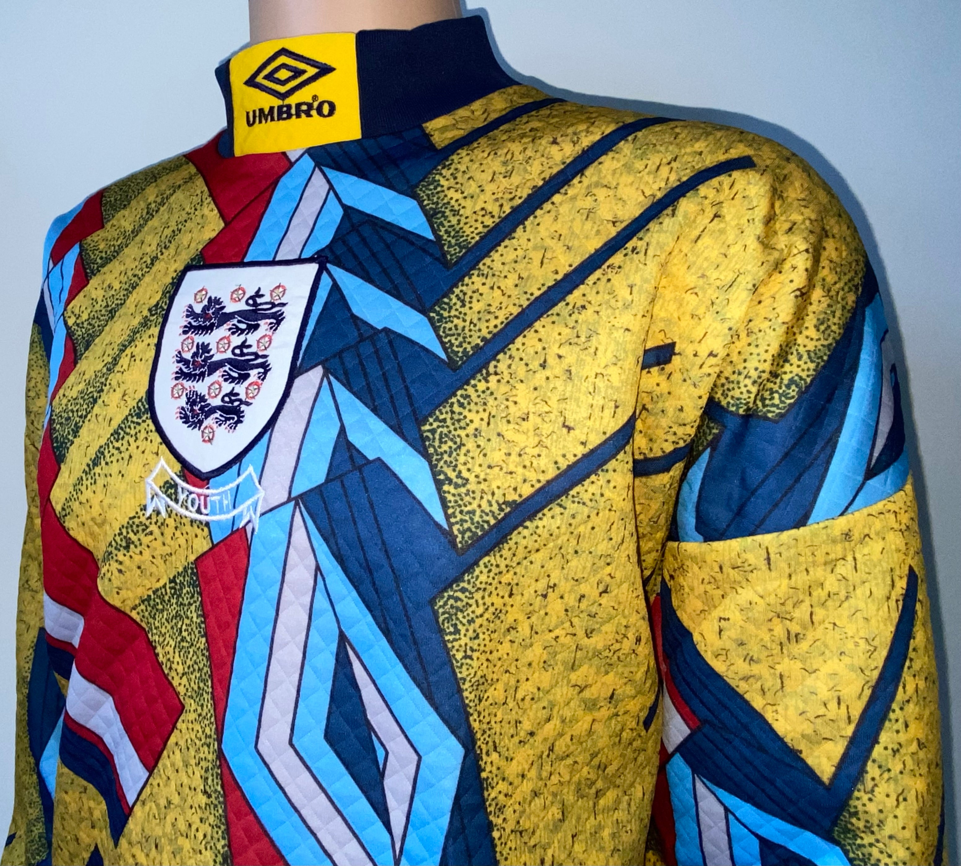 1994 ENGLAND MATCH WORN YOUTH UMBRO GOALKEEPERS SHIRT #1