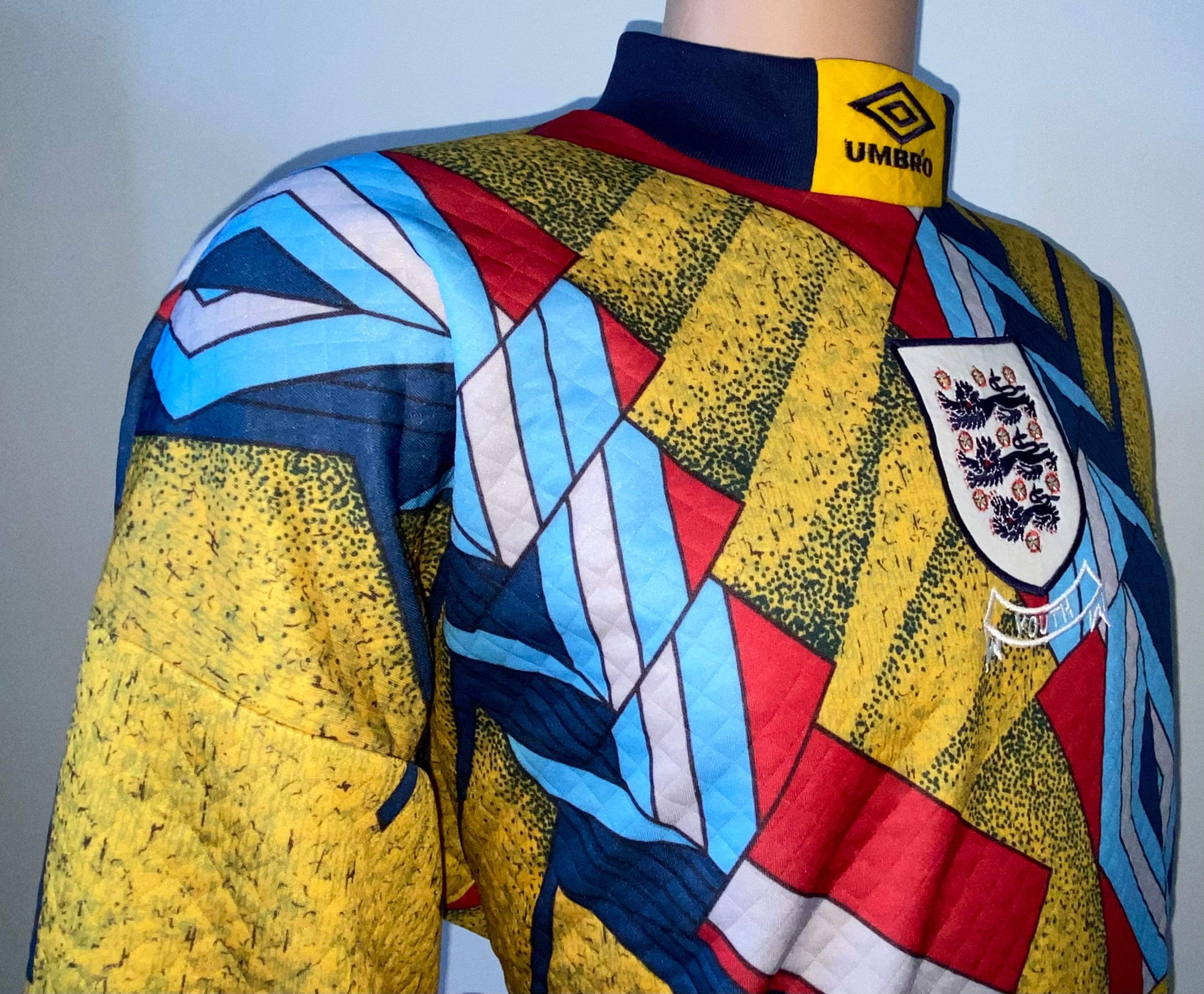 1994 ENGLAND MATCH WORN YOUTH UMBRO GOALKEEPERS SHIRT #1