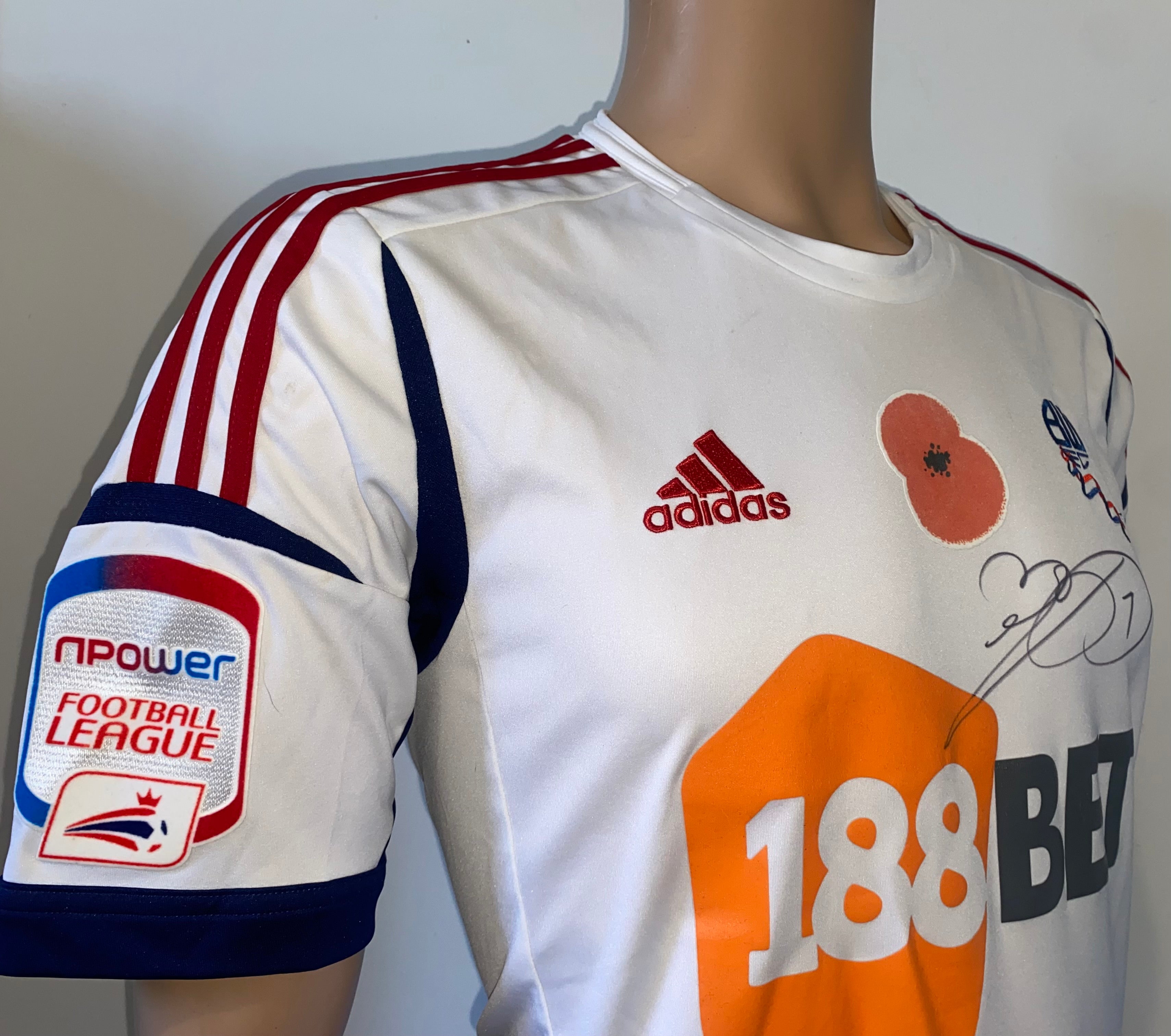 2012/13 BOLTON WANDERERS MATCH WORN HOME SHIRT (EAGLES #7 v BLACKPOOL)