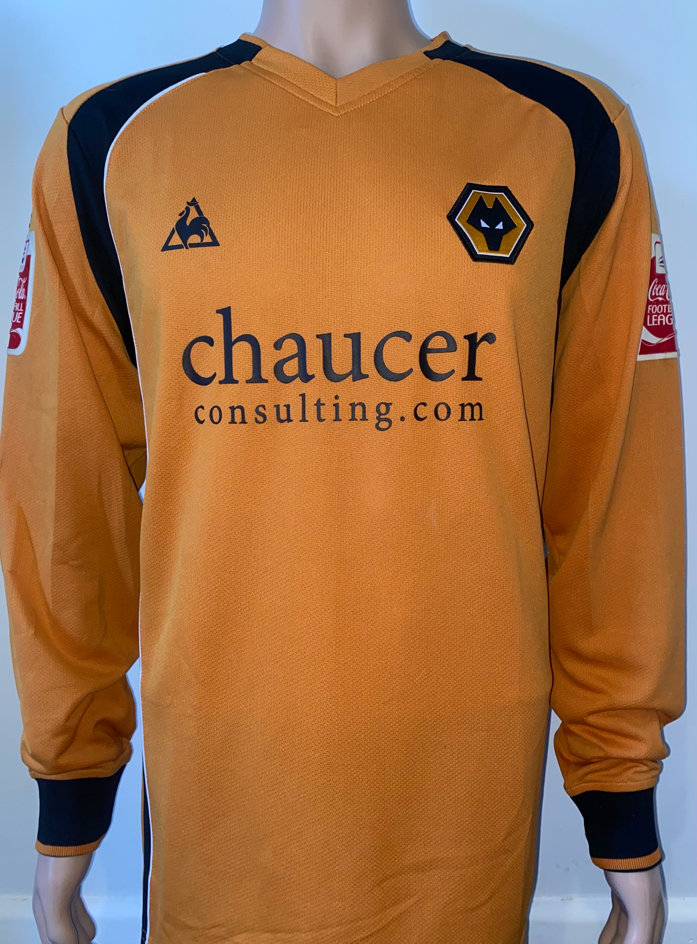 2008/09 WOLVERHAMPTON WANDERERS MATCH ISSUE HOME SHIRT (MALONE #42)