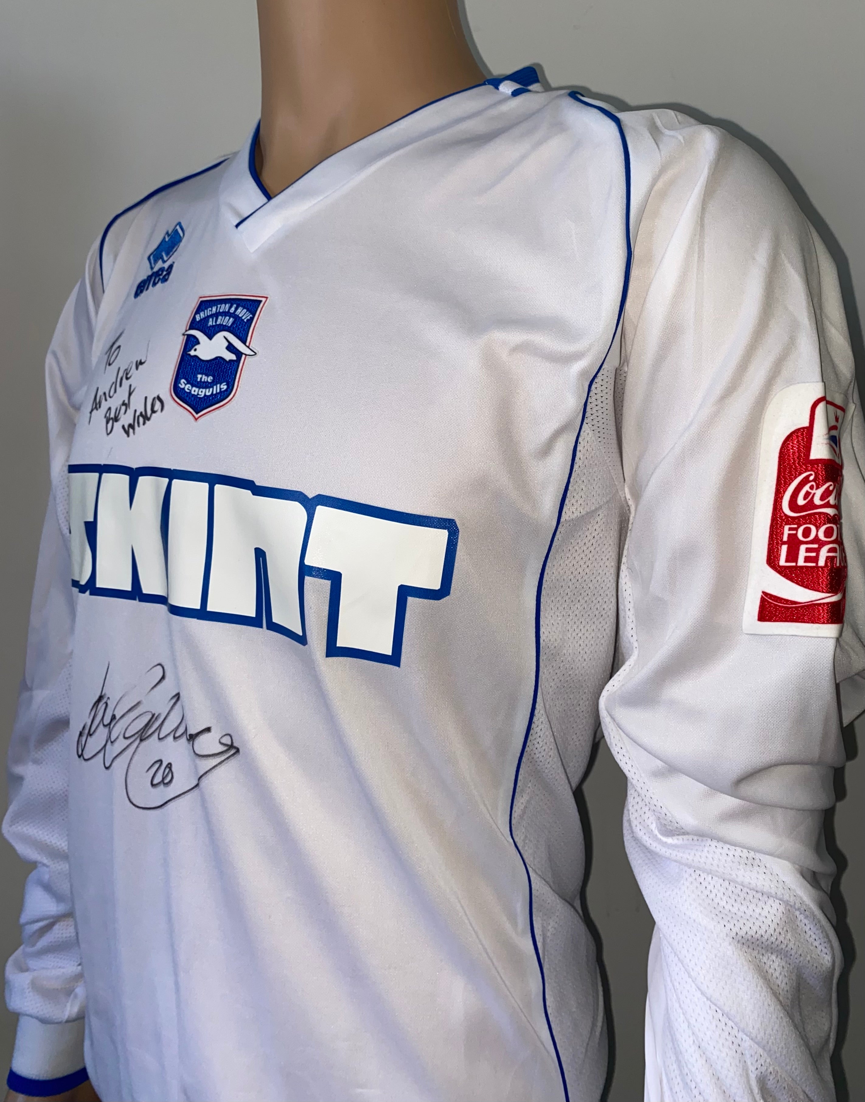 2006/07 BRIGHTON AND HOVE ALBION MATCH WORN SHIRT (GATTING #20)