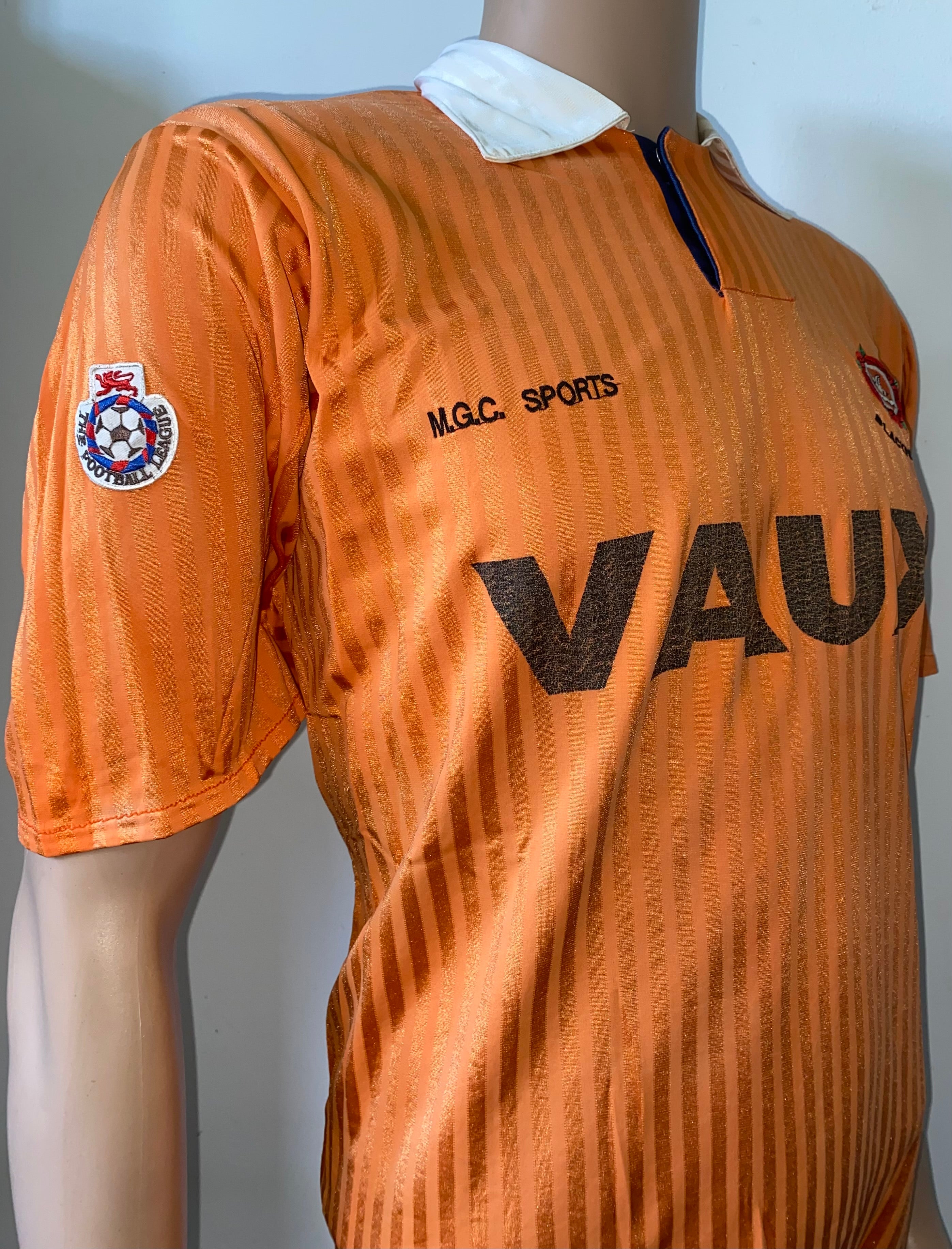 1990/91 BLACKPOOL MATCH WORN HOME SHIRT #11