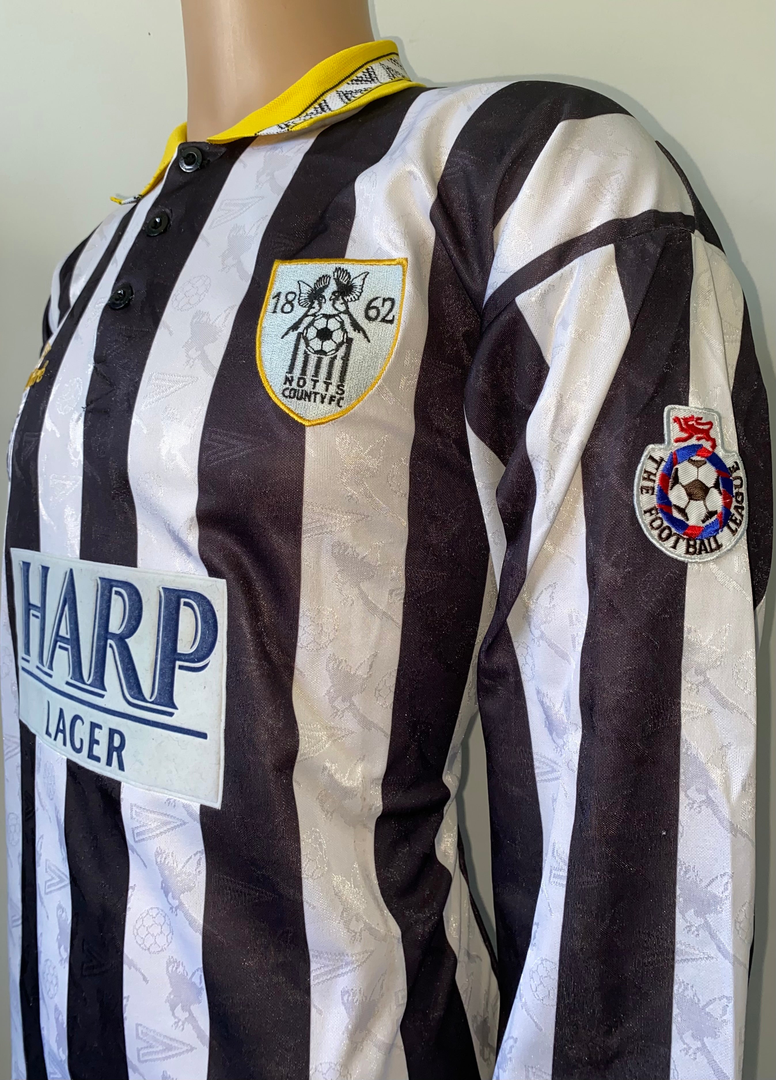 1994/95 MATCHWORN NOTTS COUNTY SHIRT (D.YATES #5)