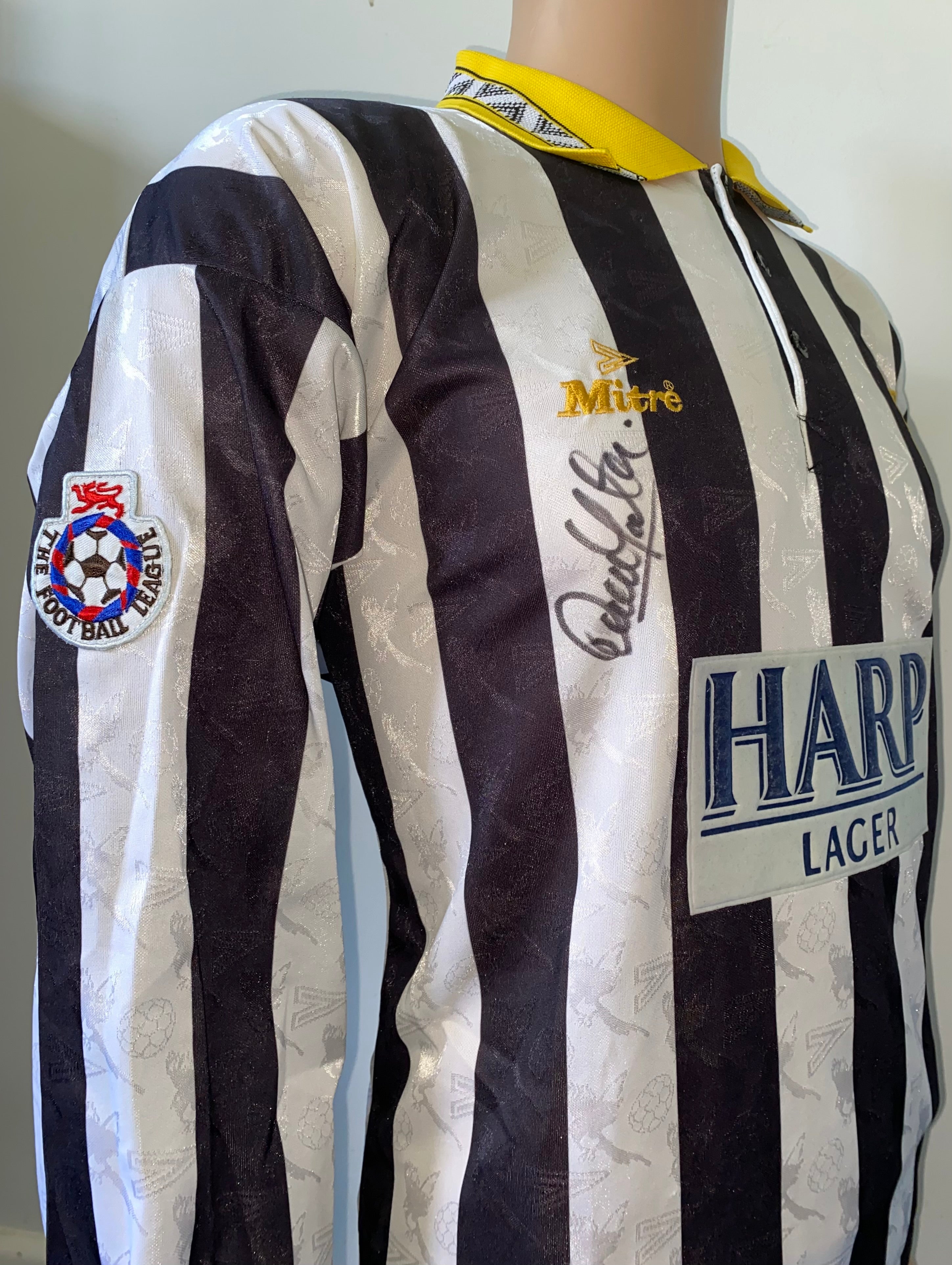 1994/95 MATCHWORN NOTTS COUNTY SHIRT (D.YATES #5)