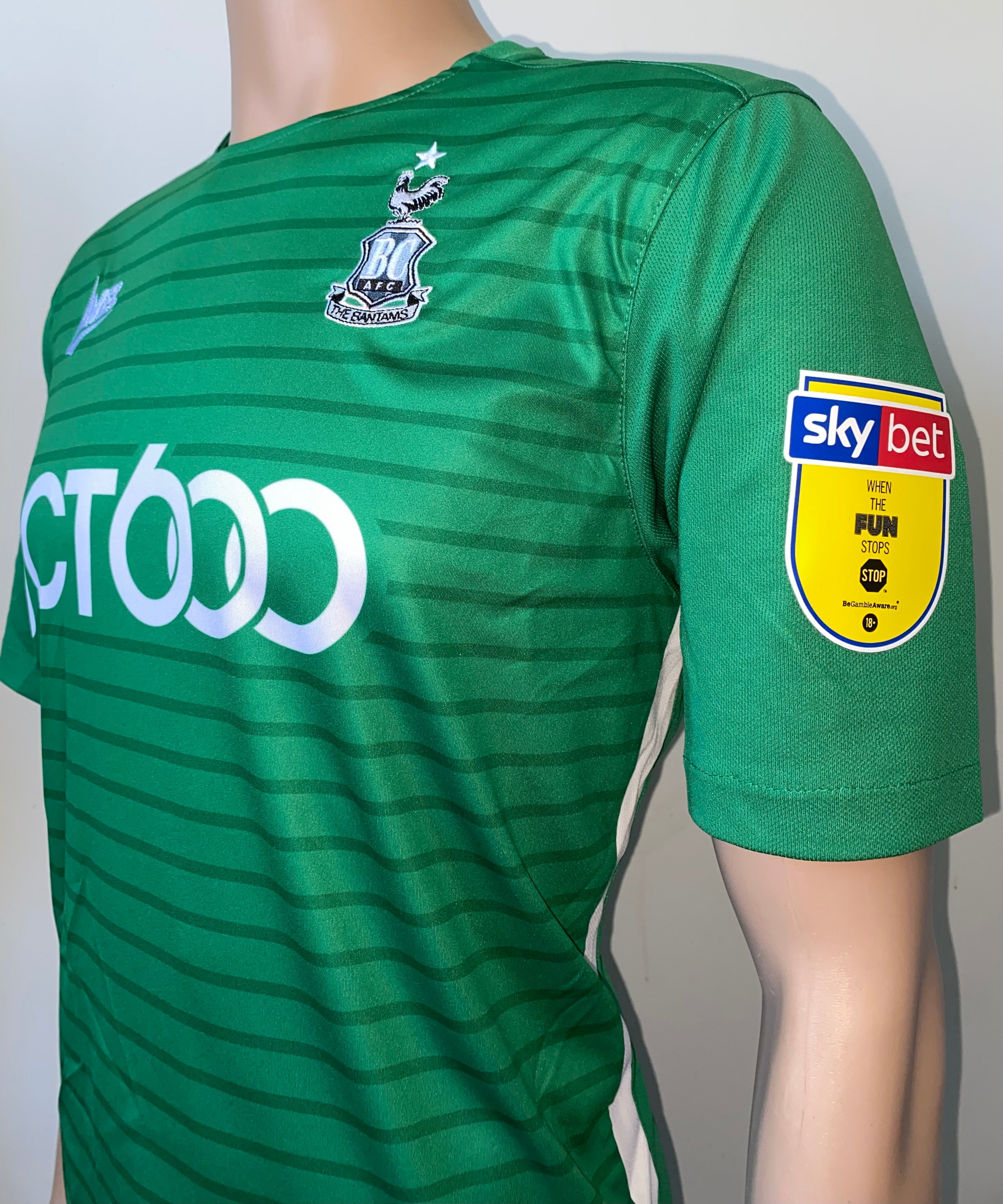 2019/20 BRADFORD CITY MATCH WORN HOME SHIRT (SYKES-KENWORTHY #30)