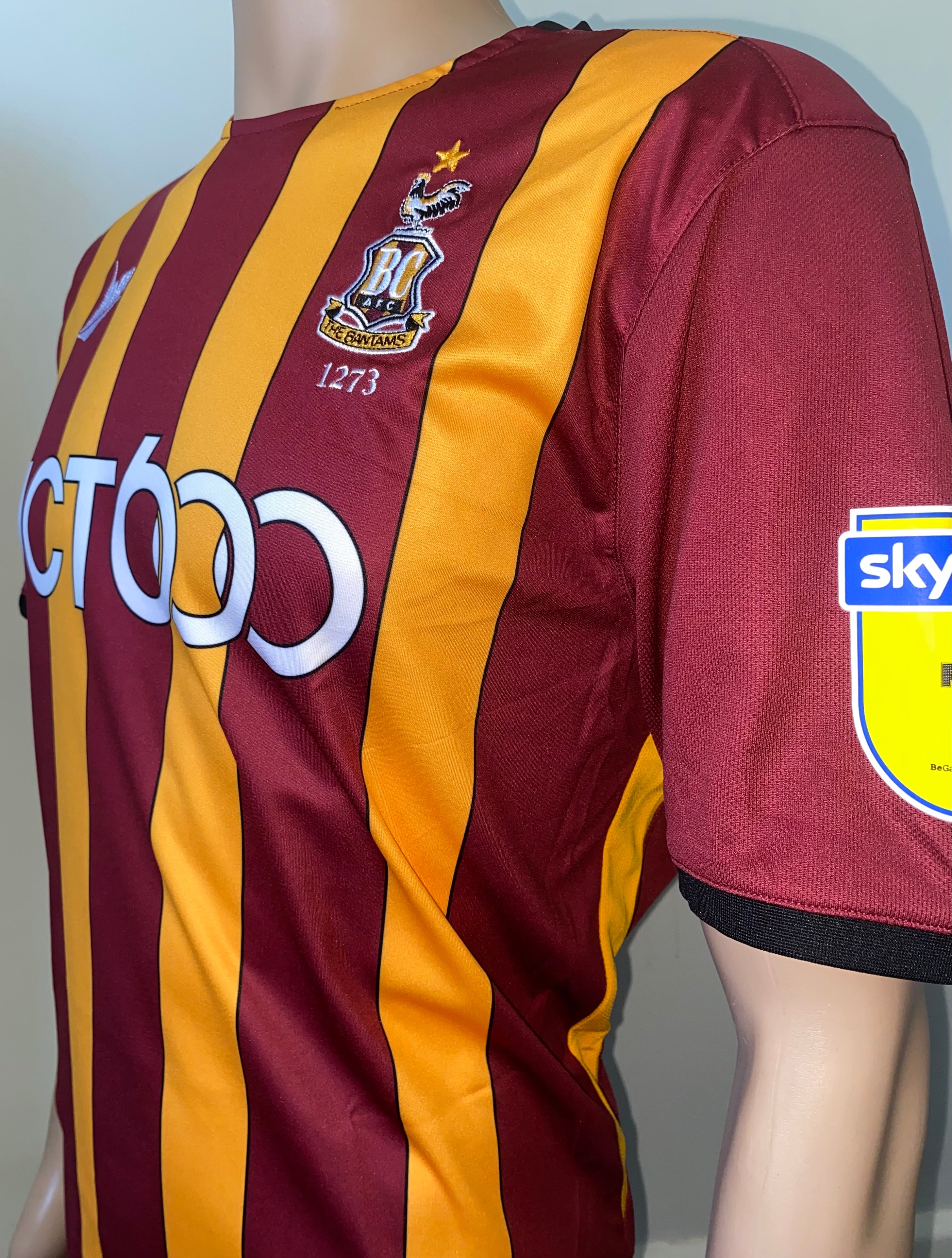 2019/20 BRADFORD CITY MATCH WORN HOME SHIRT (ANDERSON #18)