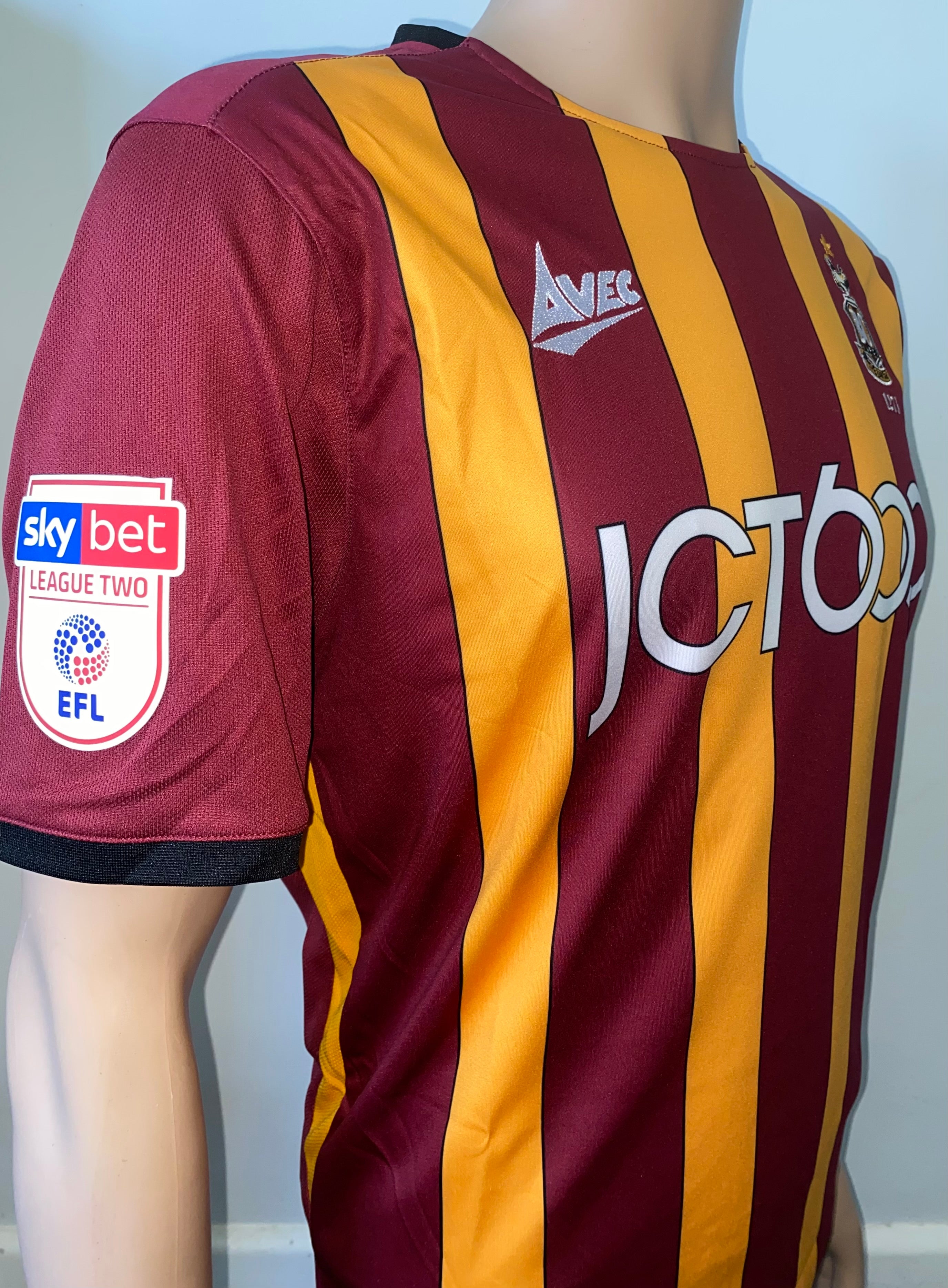2019/20 BRADFORD CITY MATCH WORN HOME SHIRT (ANDERSON #18)