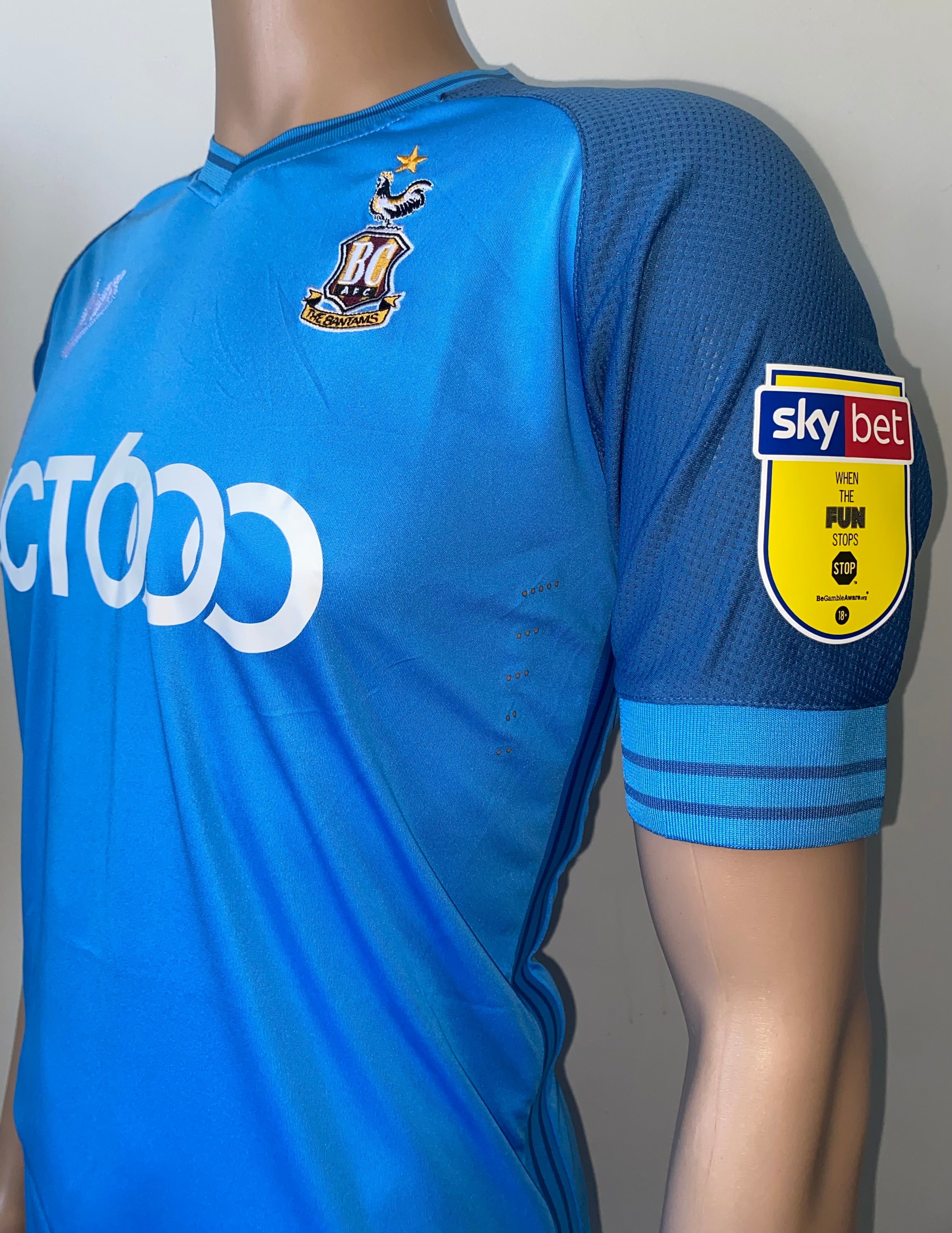 2018/19 BRADFORD CITY MATCH ISSUE AWAY SHIRT (GOLDTHROP #37)