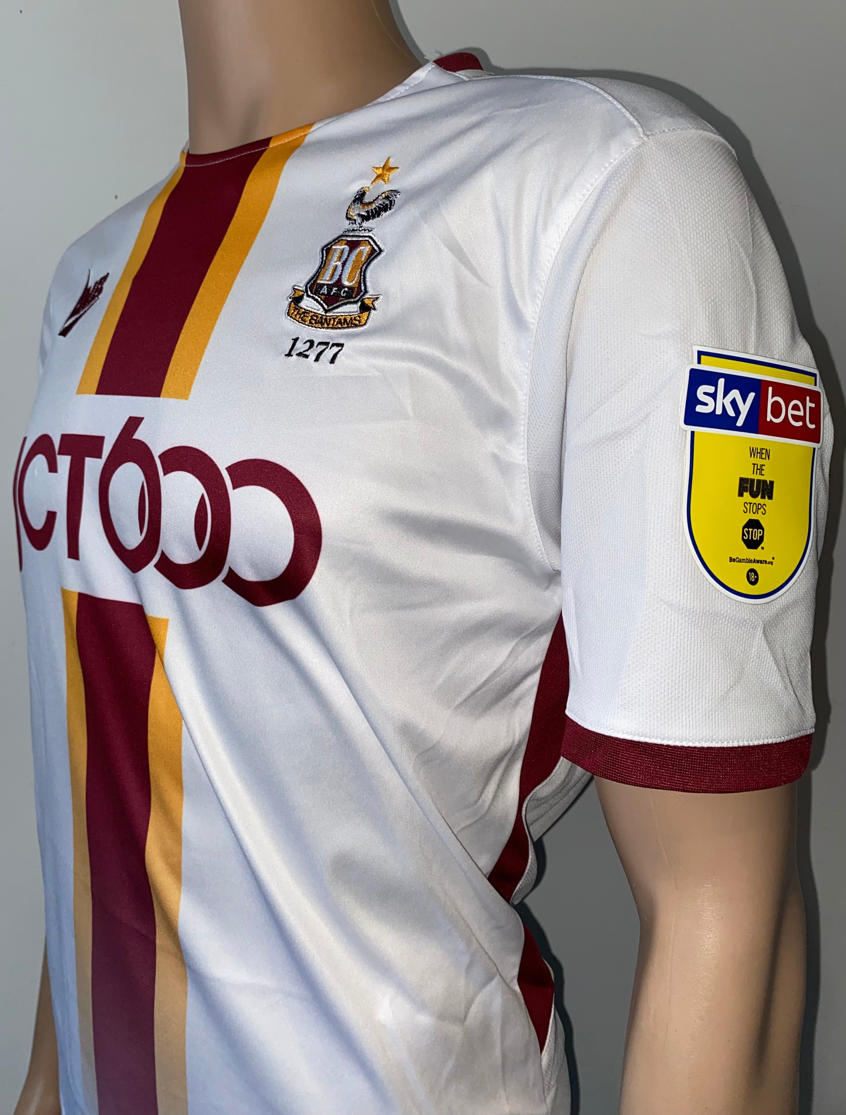 2019/20 BRADFORD CITY MATCH WORN AWAY SHIRT (HENLEY #22)
