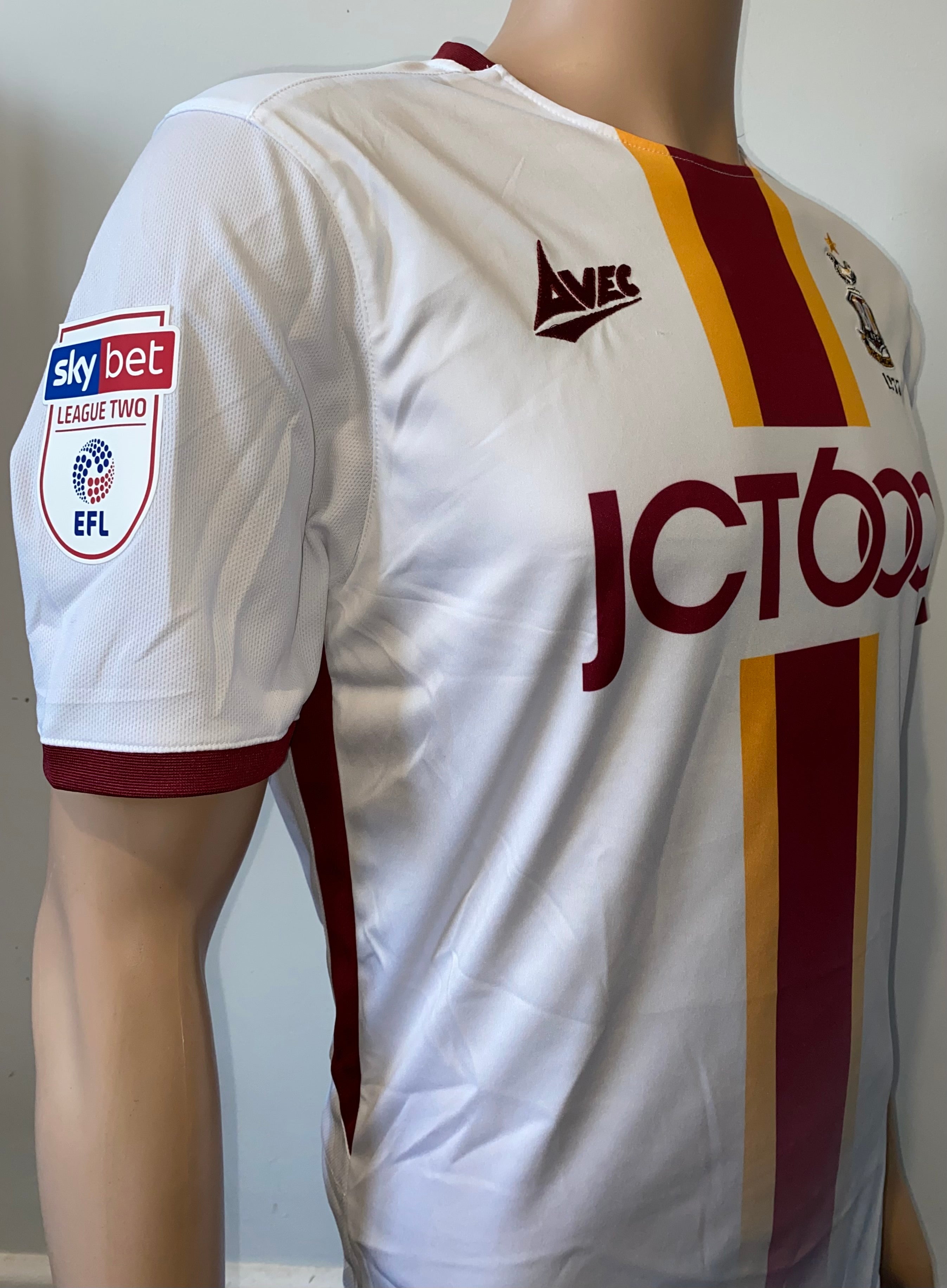 2019/20 BRADFORD CITY MATCH WORN AWAY SHIRT (HENLEY #22)