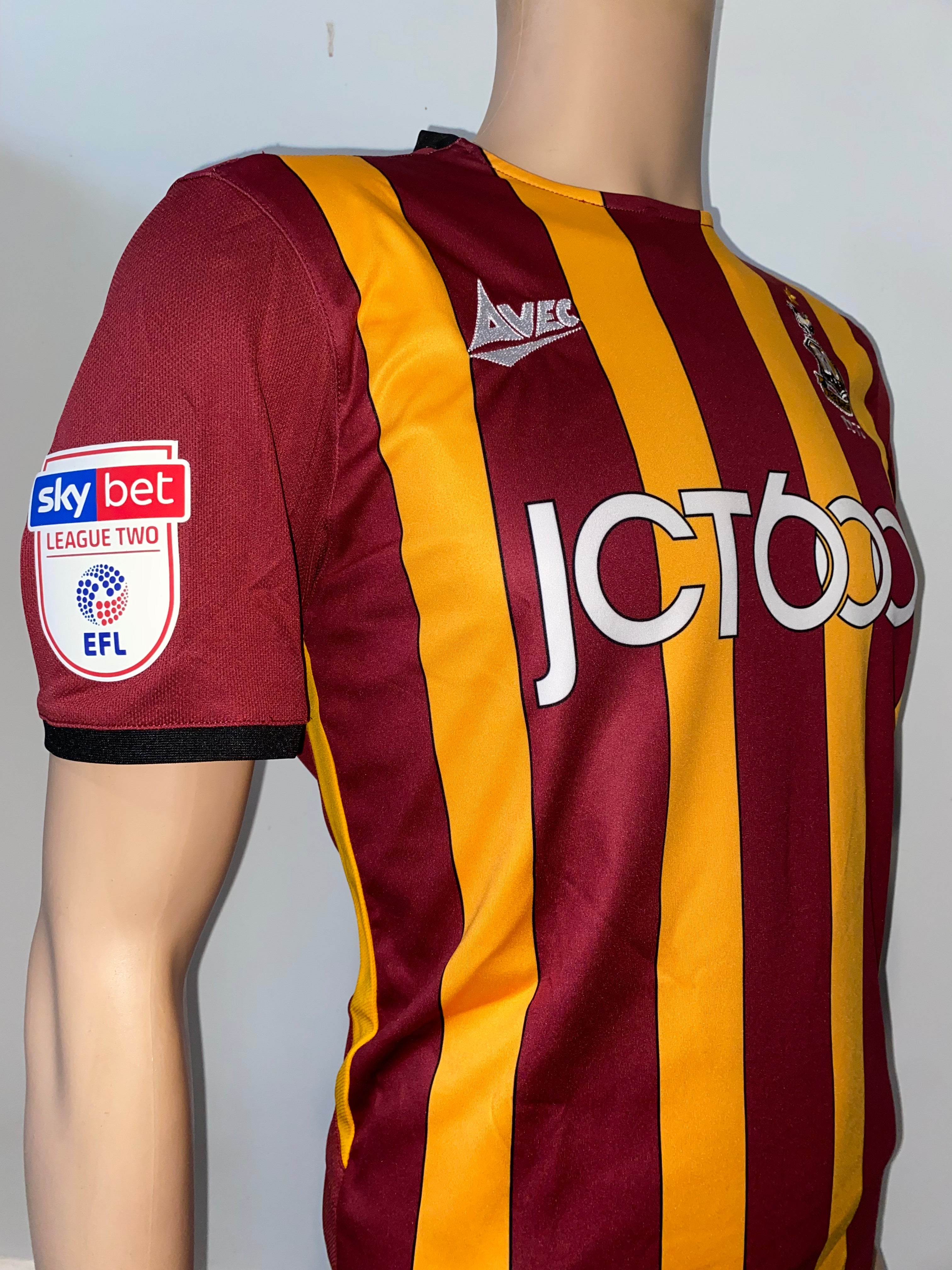 2019/20 BRADFORD CITY MATCH WORN HOME SHIRT (HENLEY #22)