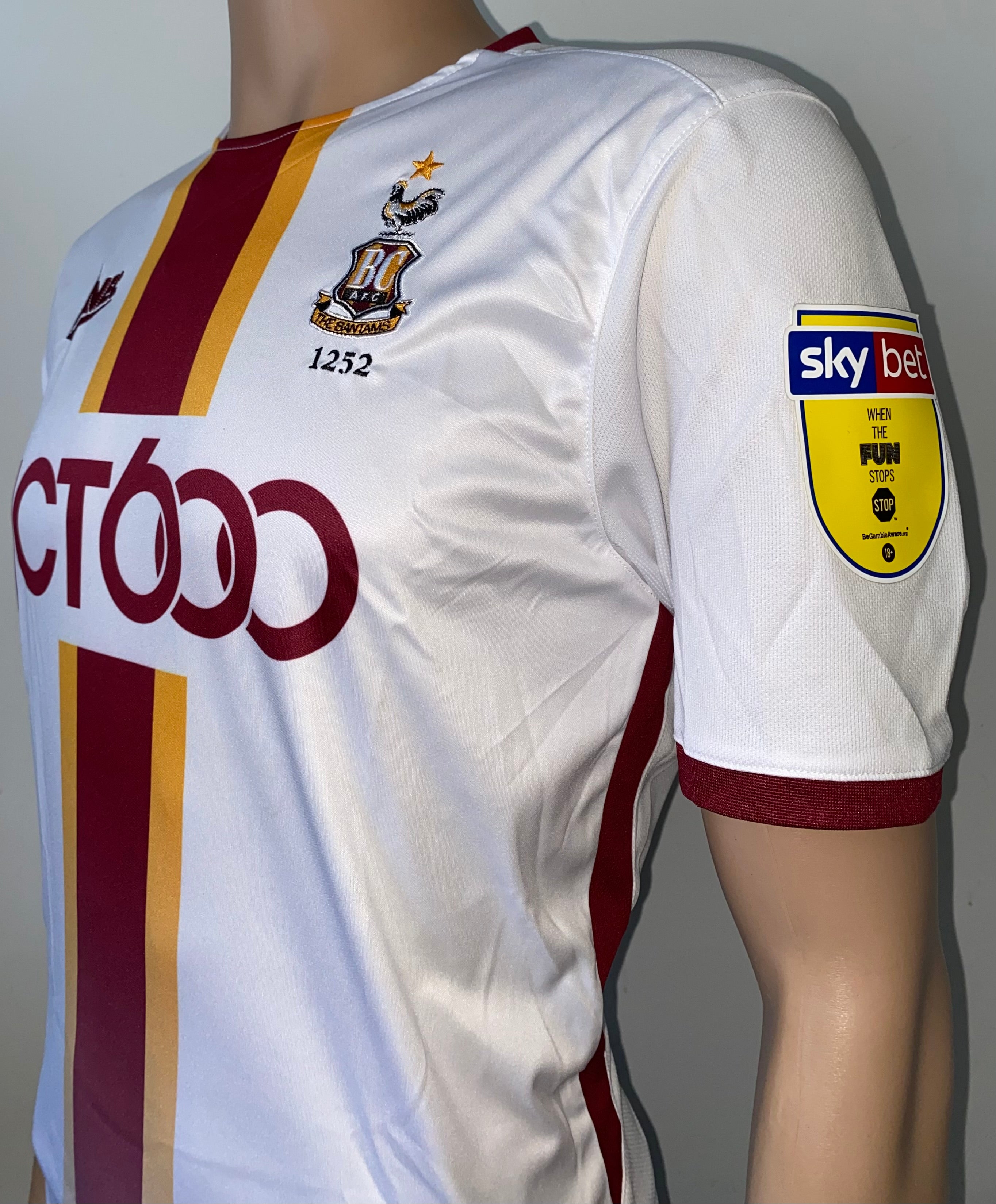 2019/20 BRADFORD CITY MATCH WORN AWAY SHIRT (MELLOR #2)
