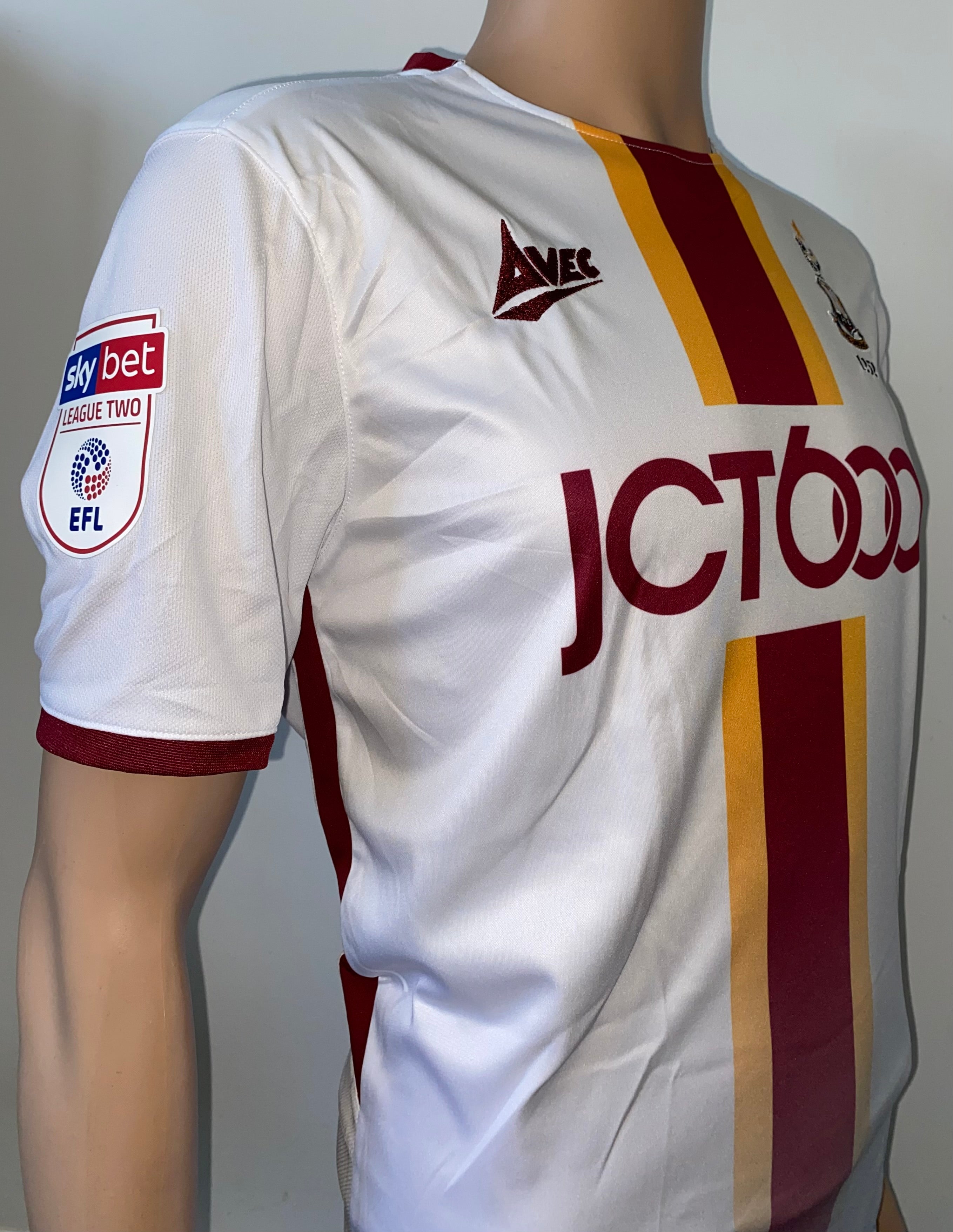 2019/20 BRADFORD CITY MATCH WORN AWAY SHIRT (MELLOR #2)
