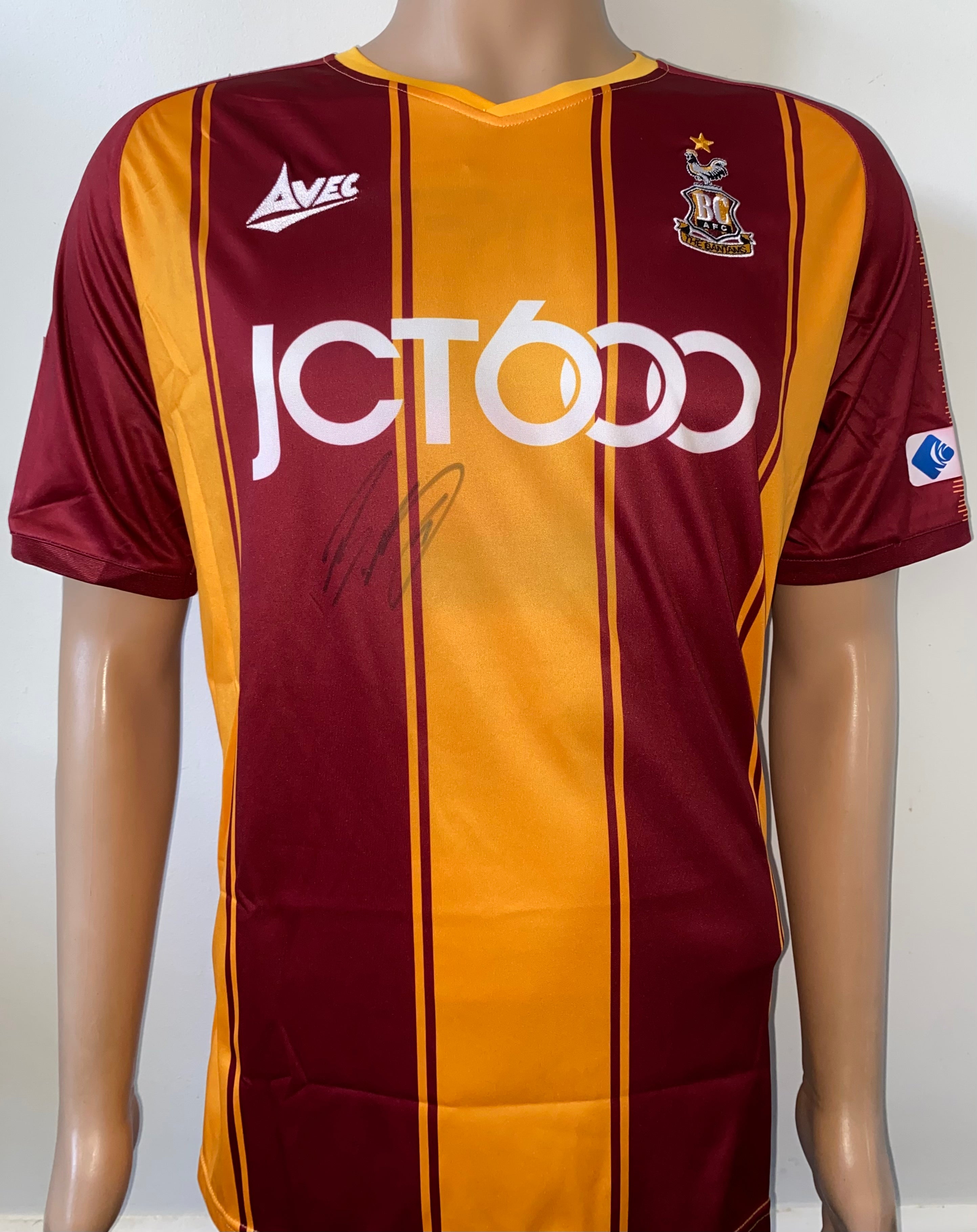 2020/21 BRADFORD CITY MATCH WORN HOME SHIRT (EVERTON-RICHARDS v LINCOLN carabao cup)