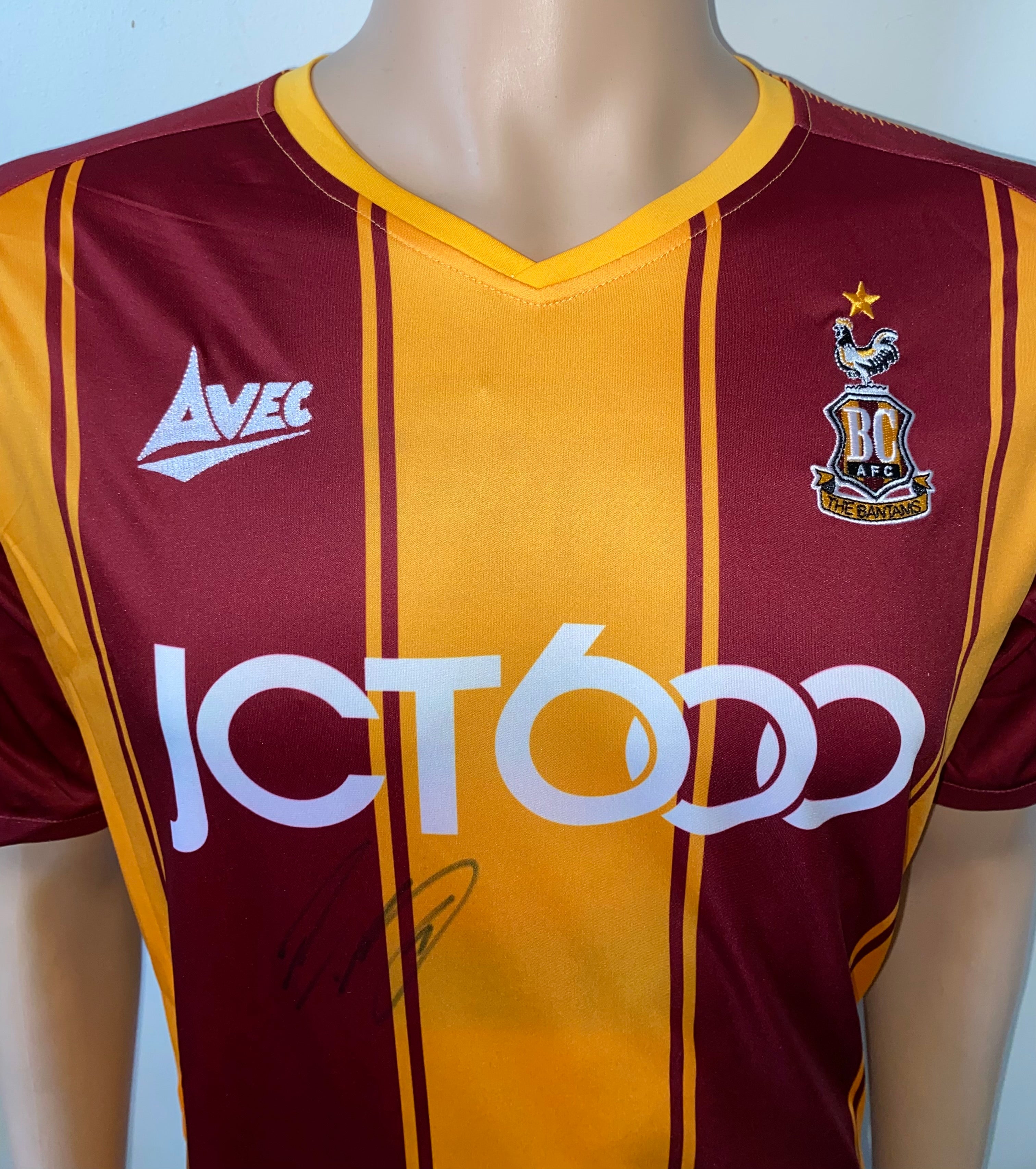 2020/21 BRADFORD CITY MATCH WORN HOME SHIRT (EVERTON-RICHARDS v LINCOLN carabao cup)
