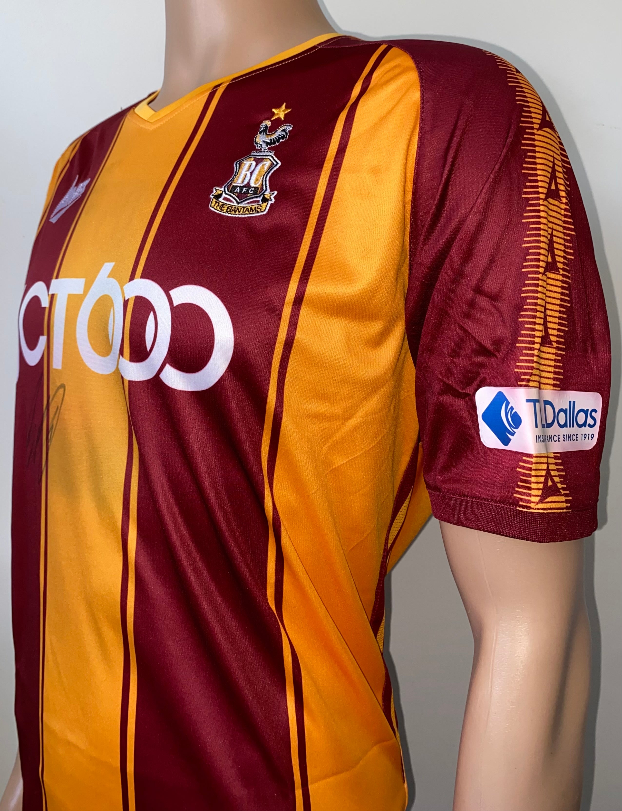 2020/21 BRADFORD CITY MATCH WORN HOME SHIRT (EVERTON-RICHARDS v LINCOLN carabao cup)