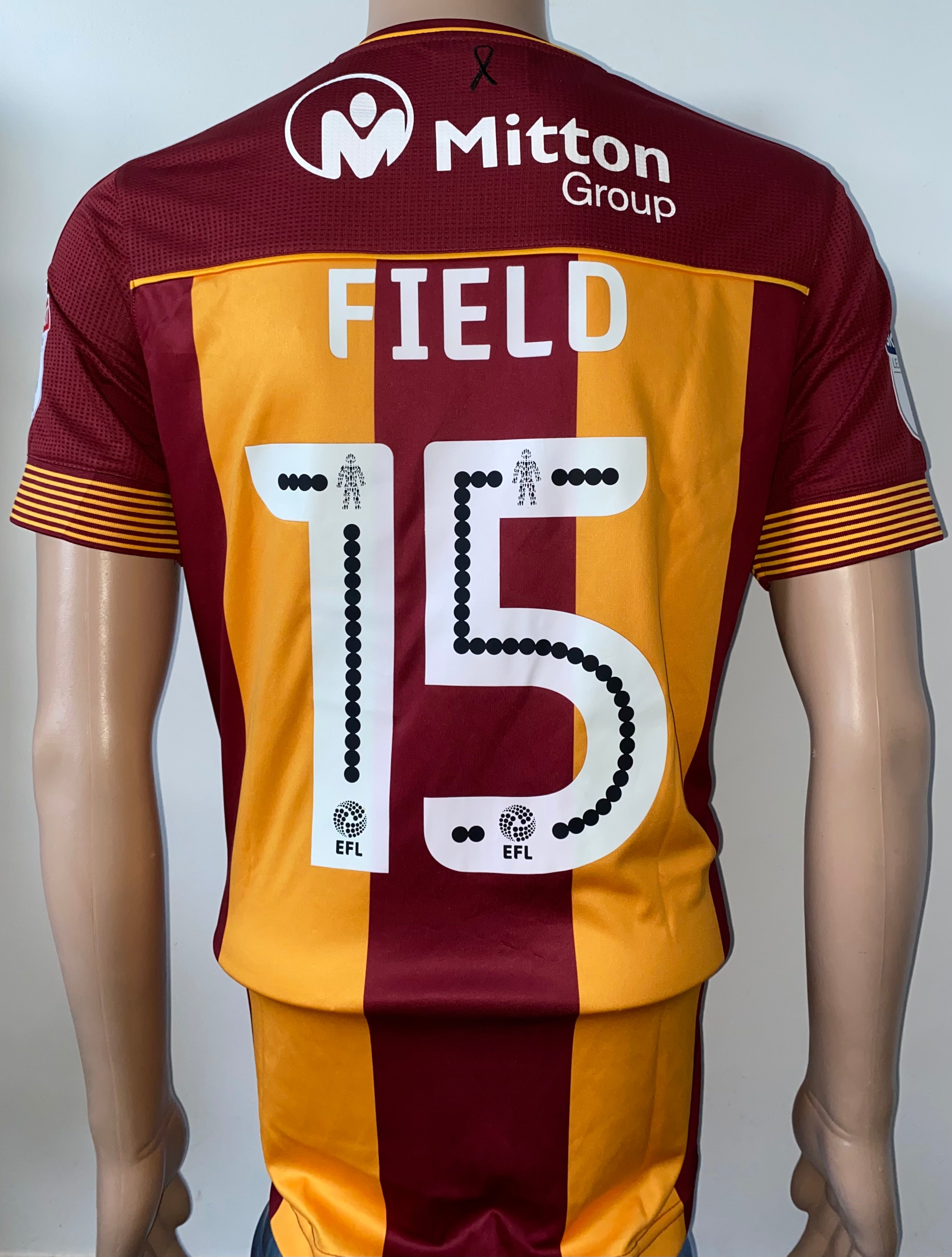 2017/18 BRADFORD CITY MATCH WORN HOME SHIRT (FIELD #15 v PLYMOUTH ARGYLE)