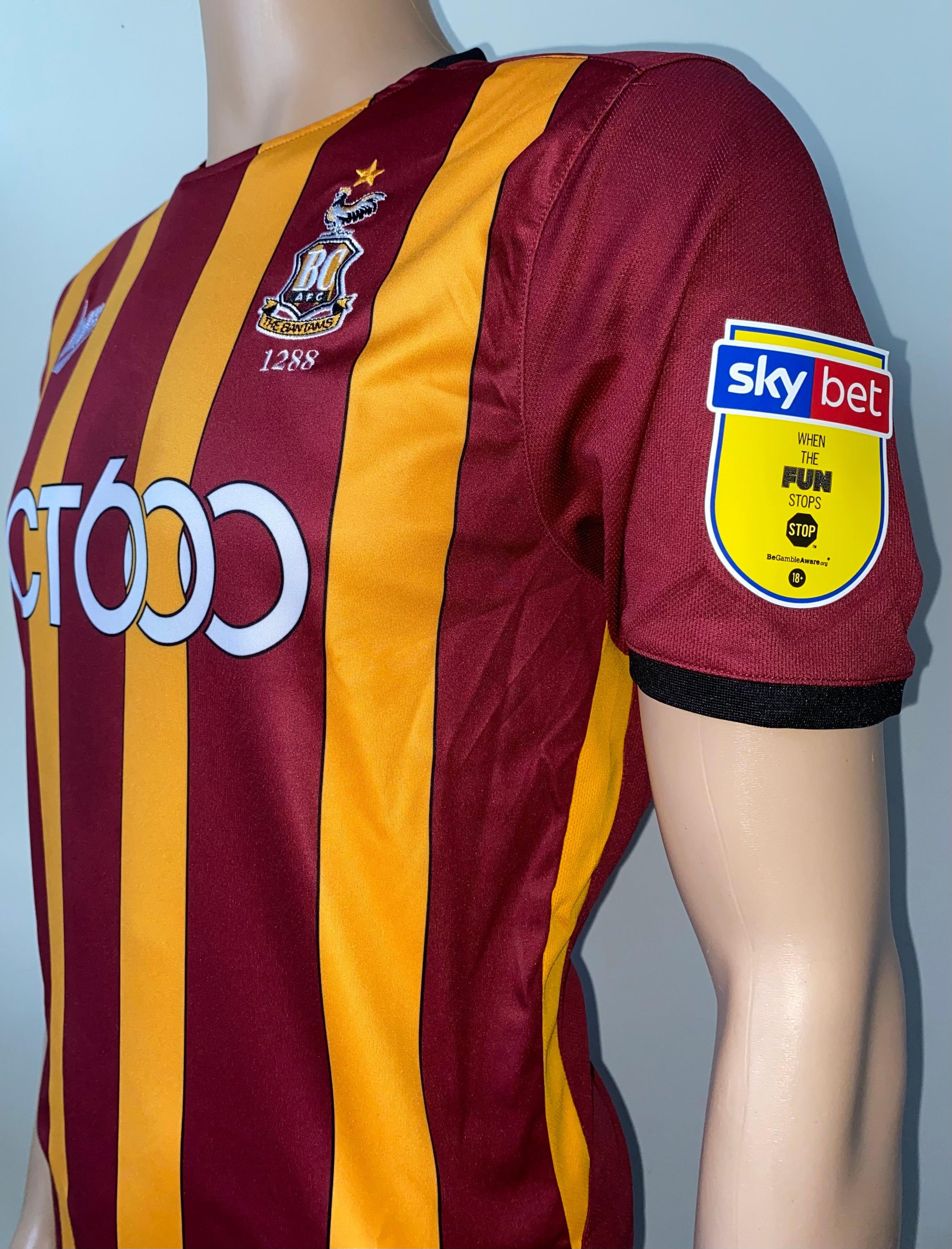 2019/20 BRADFORD CITY MATCH WORN HOME SHIRT (OTEH #25)