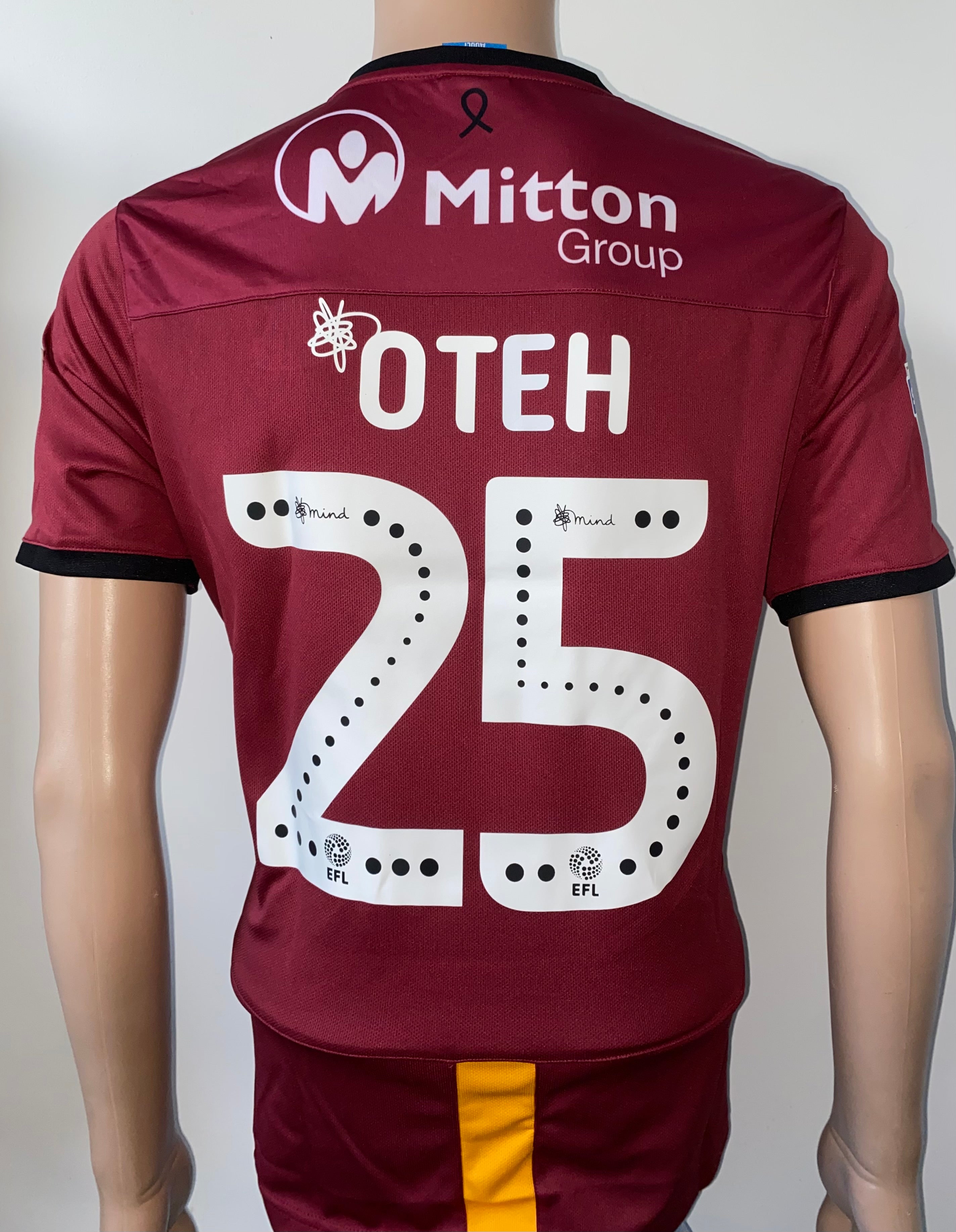 2019/20 BRADFORD CITY MATCH WORN HOME SHIRT (OTEH #25)