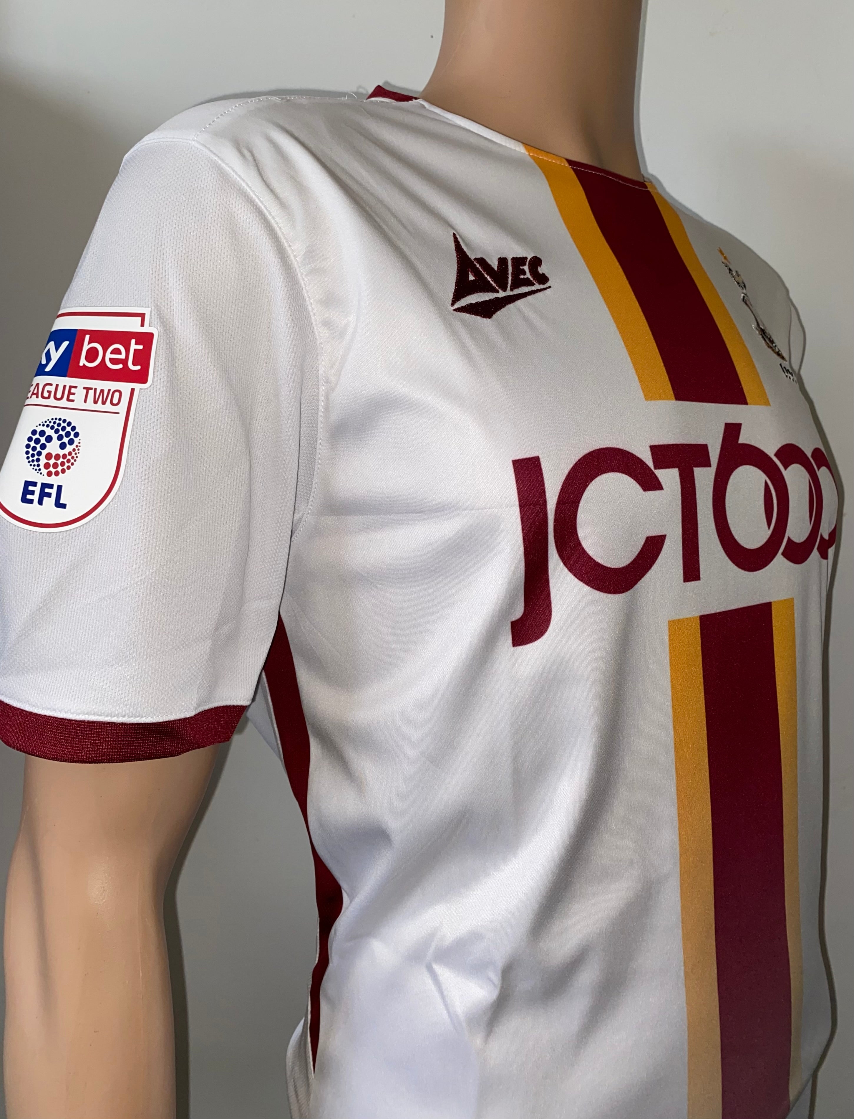 2019/20 BRADFORD CITY MATCH WORN AWAY SHIRT (McCARTEN #14)