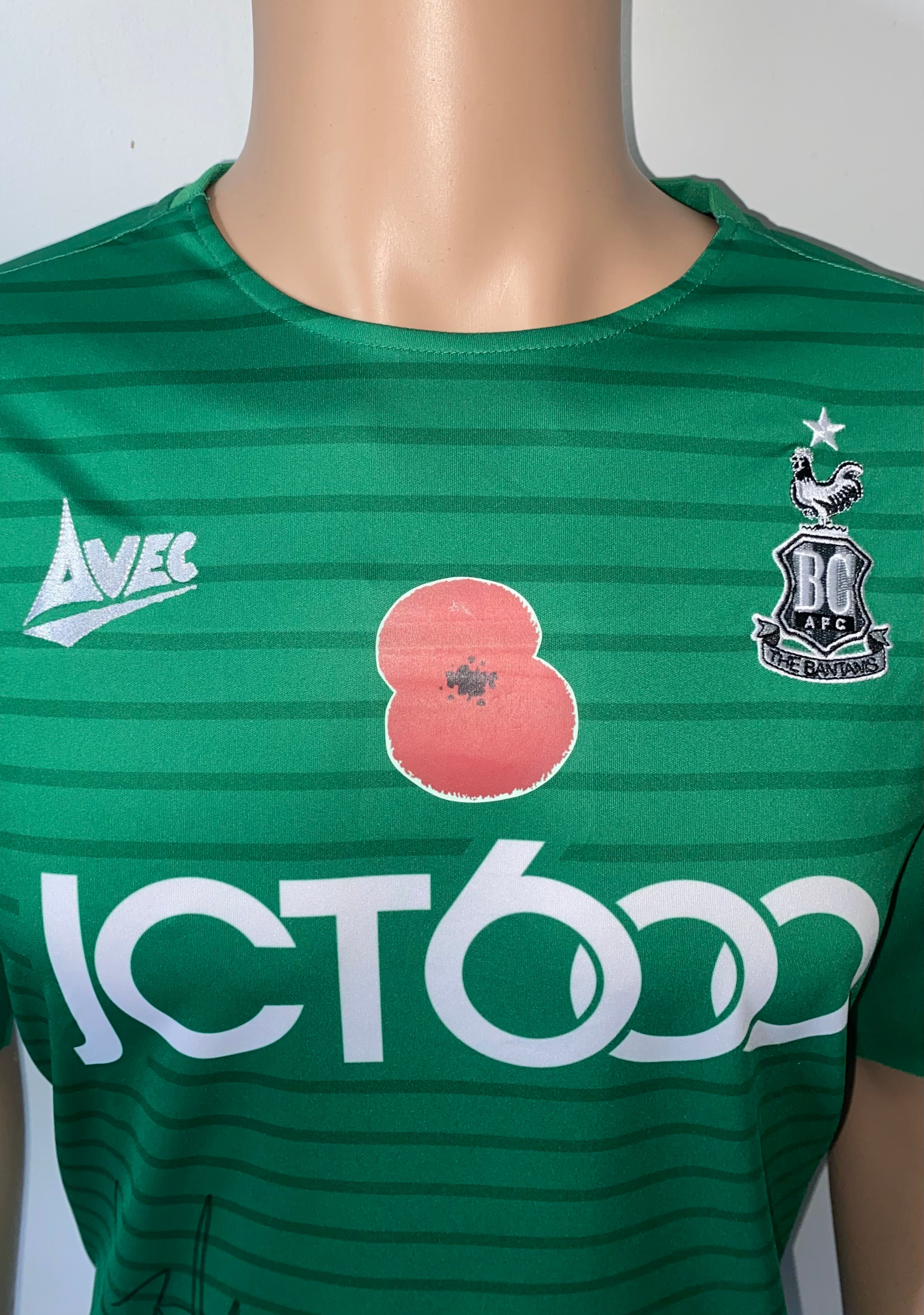 2019/20 BRADFORD CITY MATCH WORN HOME SHIRT (SYKES-KENWORTHY #30 v EXETER CITY HOME)