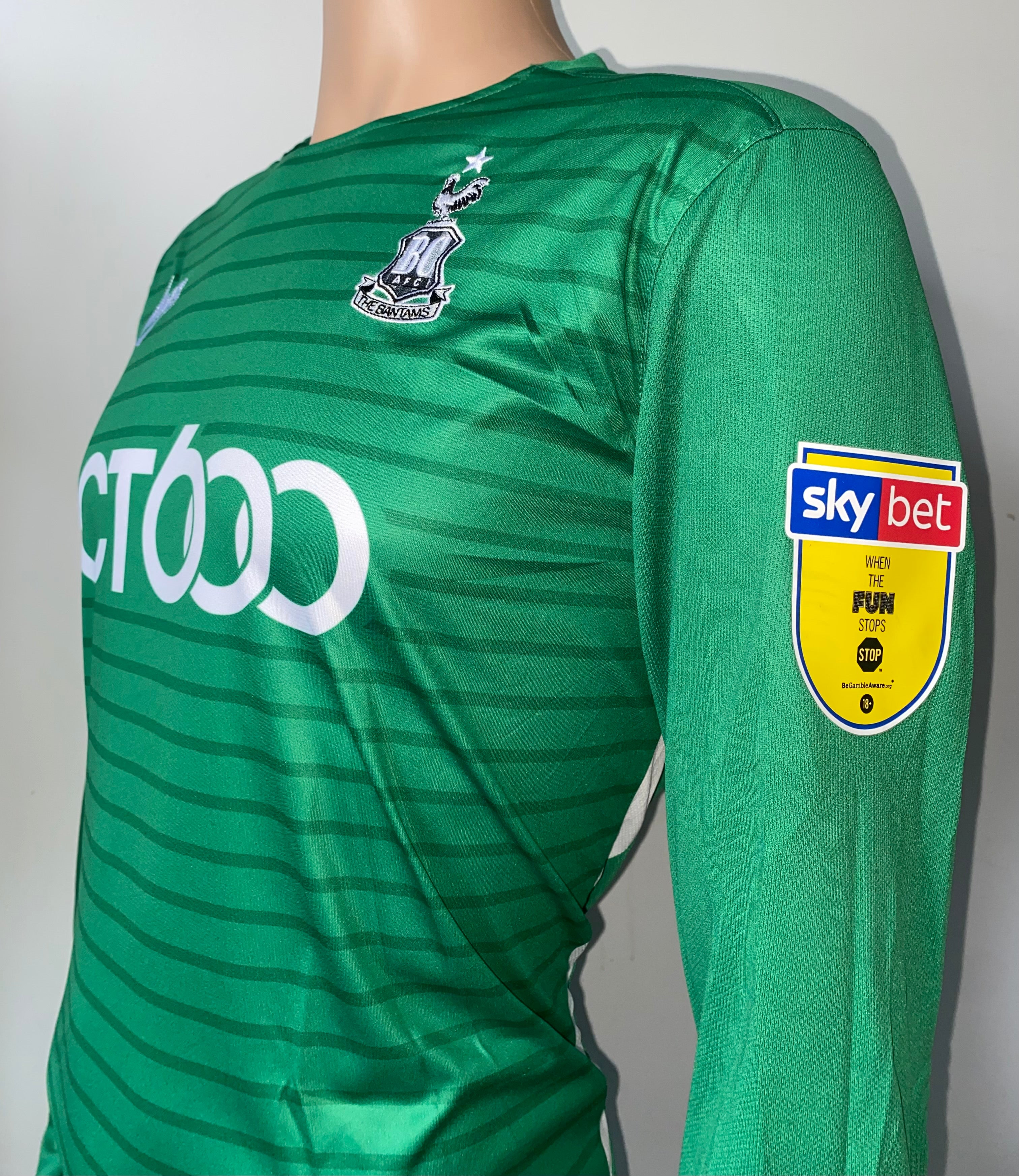 2019/20 BRADFORD CITY MATCH WORN HOME SHIRT (SYKES-KENWORTHY #30)