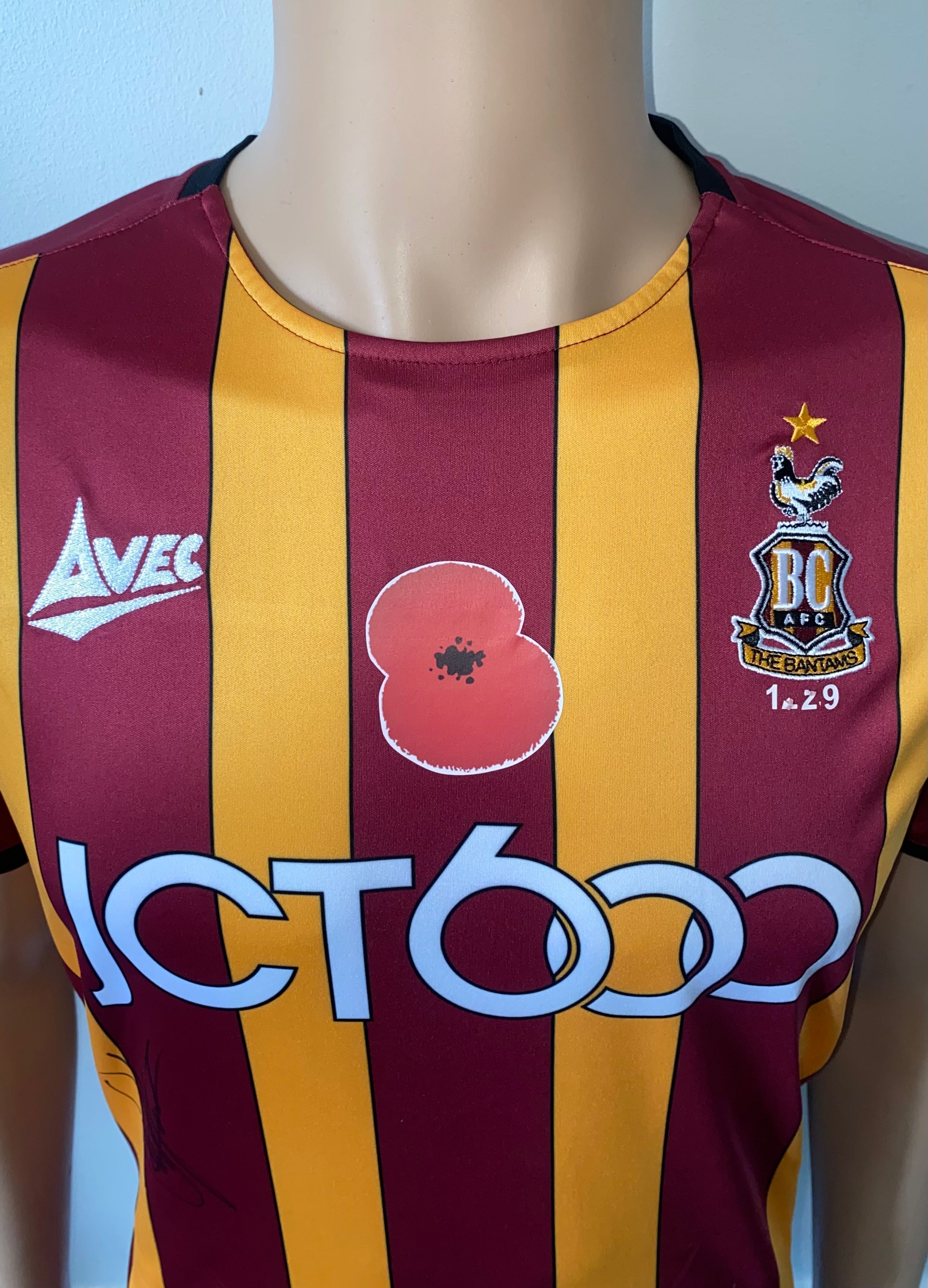2019/20 BRADFORD CITY MATCH WORN HOME SHIRT (PATRICK #20 V EXETER CITY HOME)