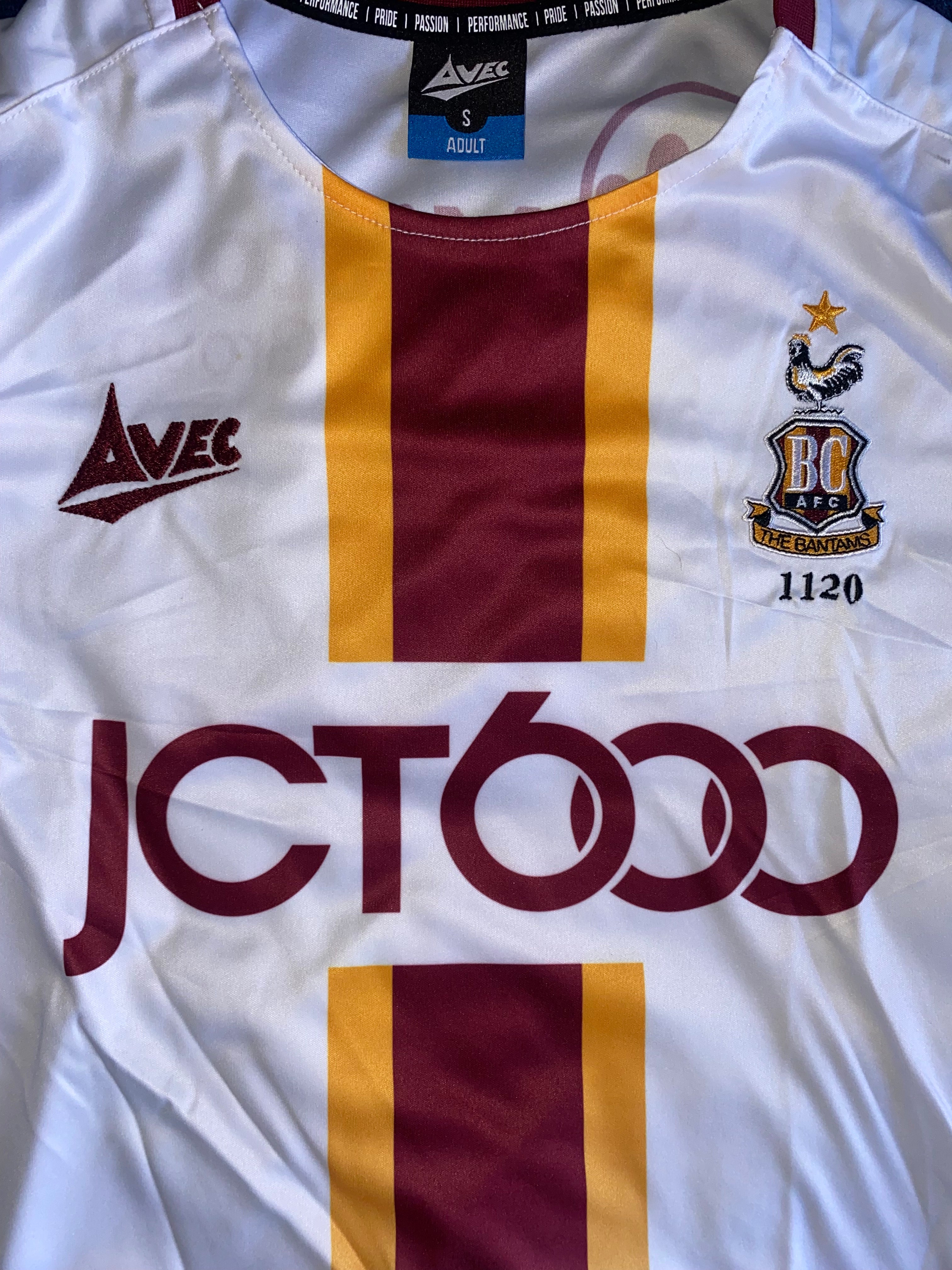 2019/20 BRADFORD CITY MATCH WORN AWAY SHIRT (DEVITT #27)