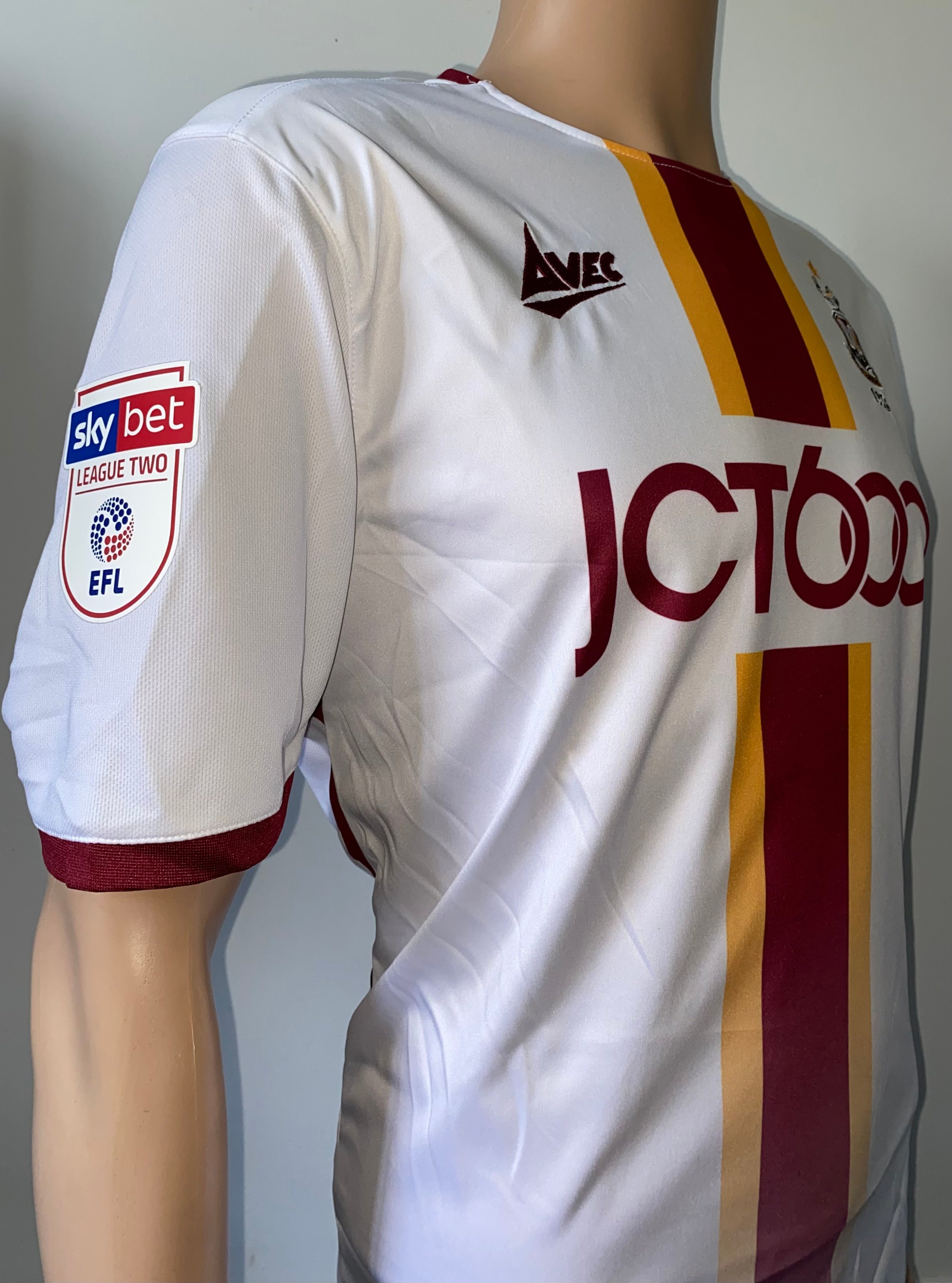 2019/20 BRADFORD CITY MATCH WORN AWAY SHIRT (ANDERSON 18)