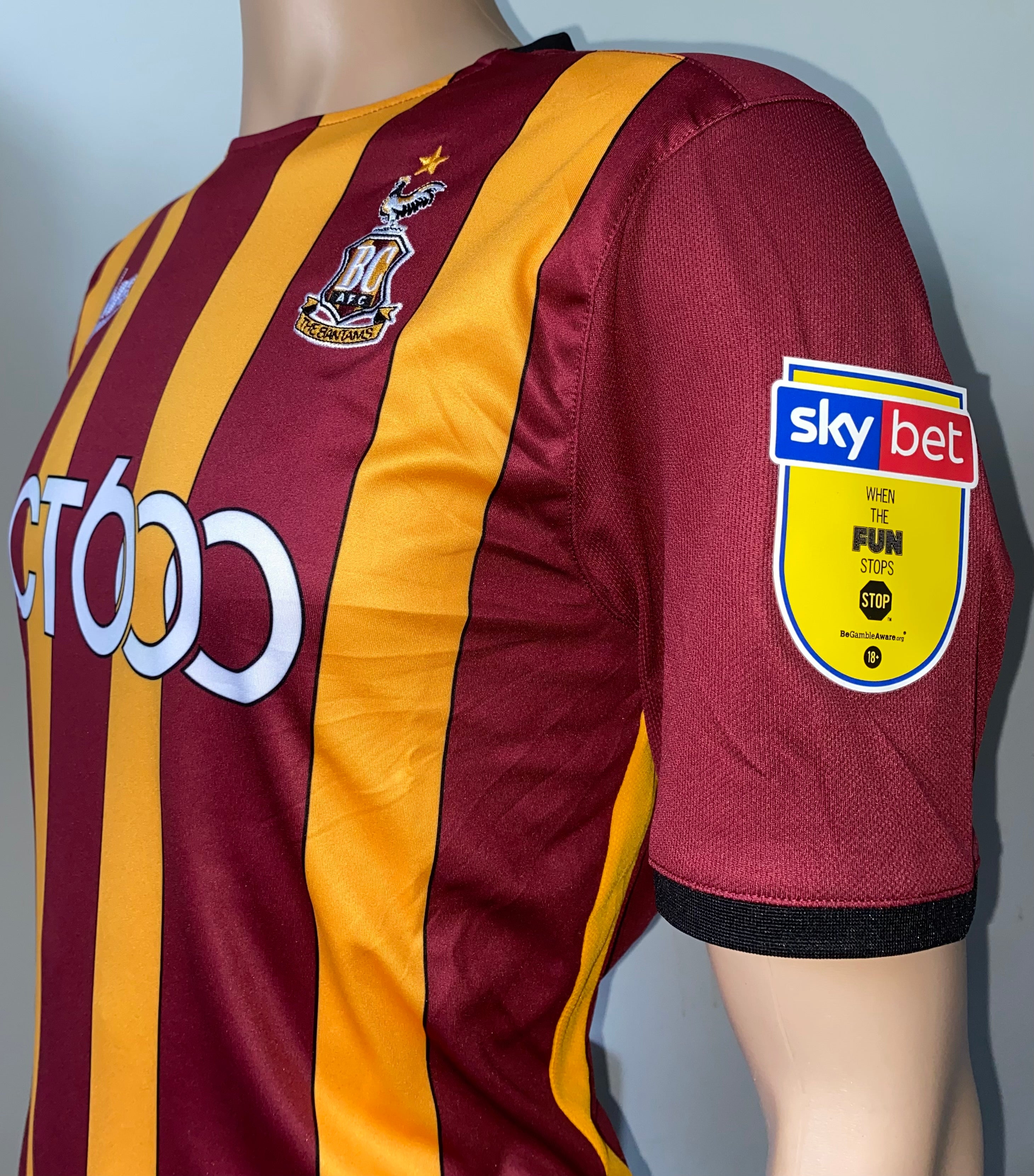 2019/20 BRADFORD CITY MATCH WORN HOME SHIRT (MIDDLETON #20 V GRIMSBY TOWN)