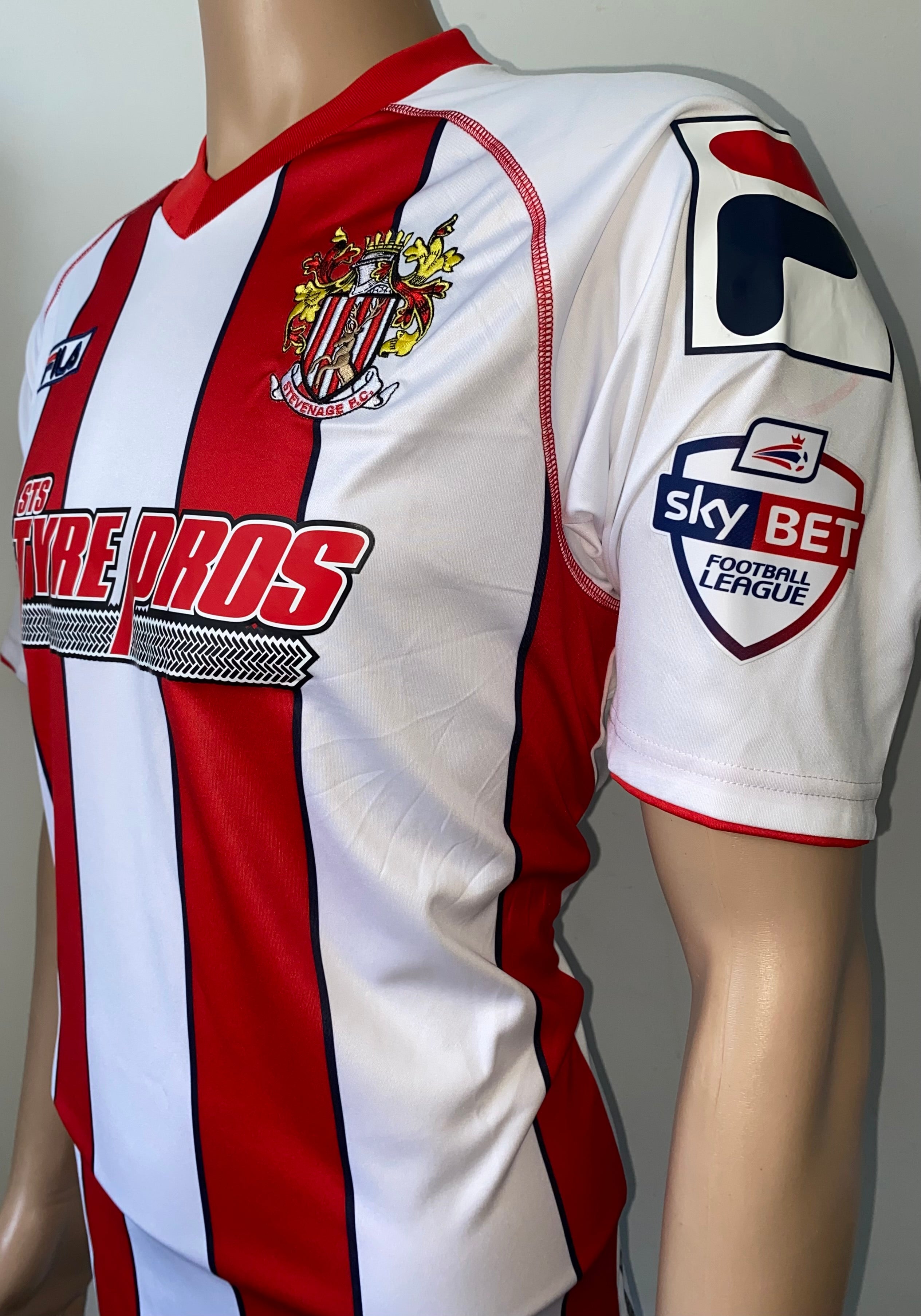 2014/15 STEVENAGE BOROUGH MATCH WORN HOME SHIRT (CALCUTT #15)