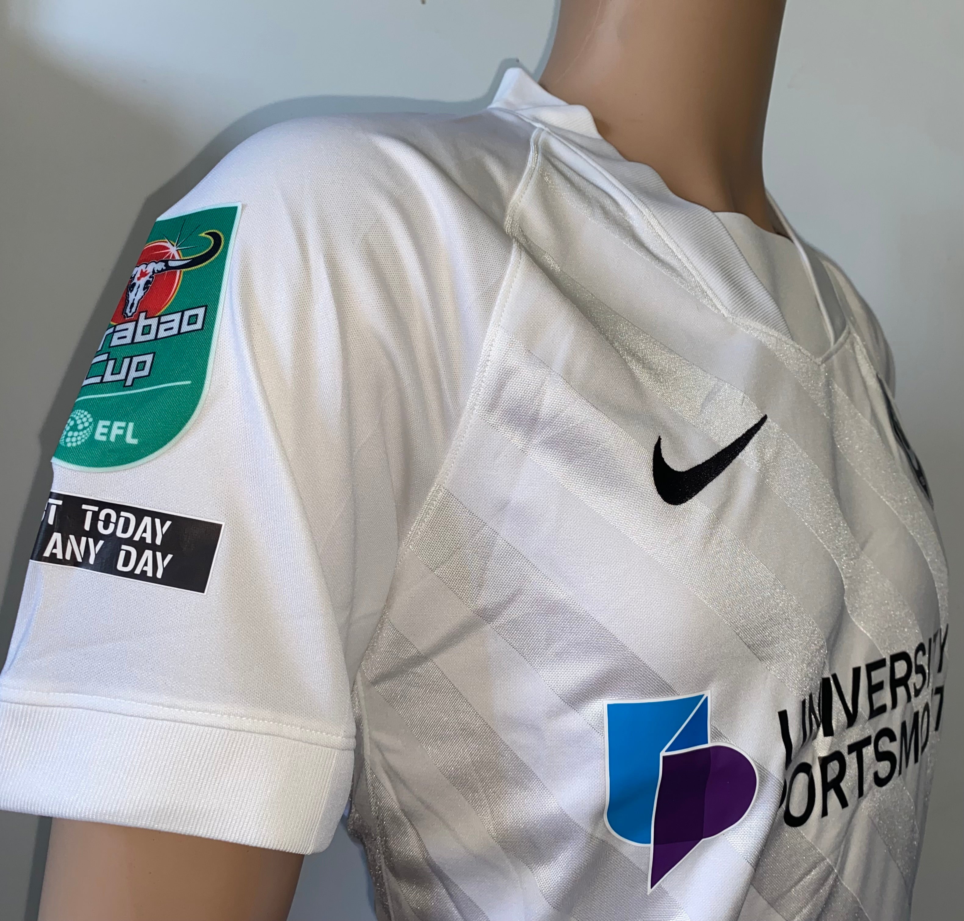 2020/21 PORTSMOUTH MATCH WORN AWAY SHIRT (DOWNING #5 CARABAO CUP V BRIGHTON & HA)