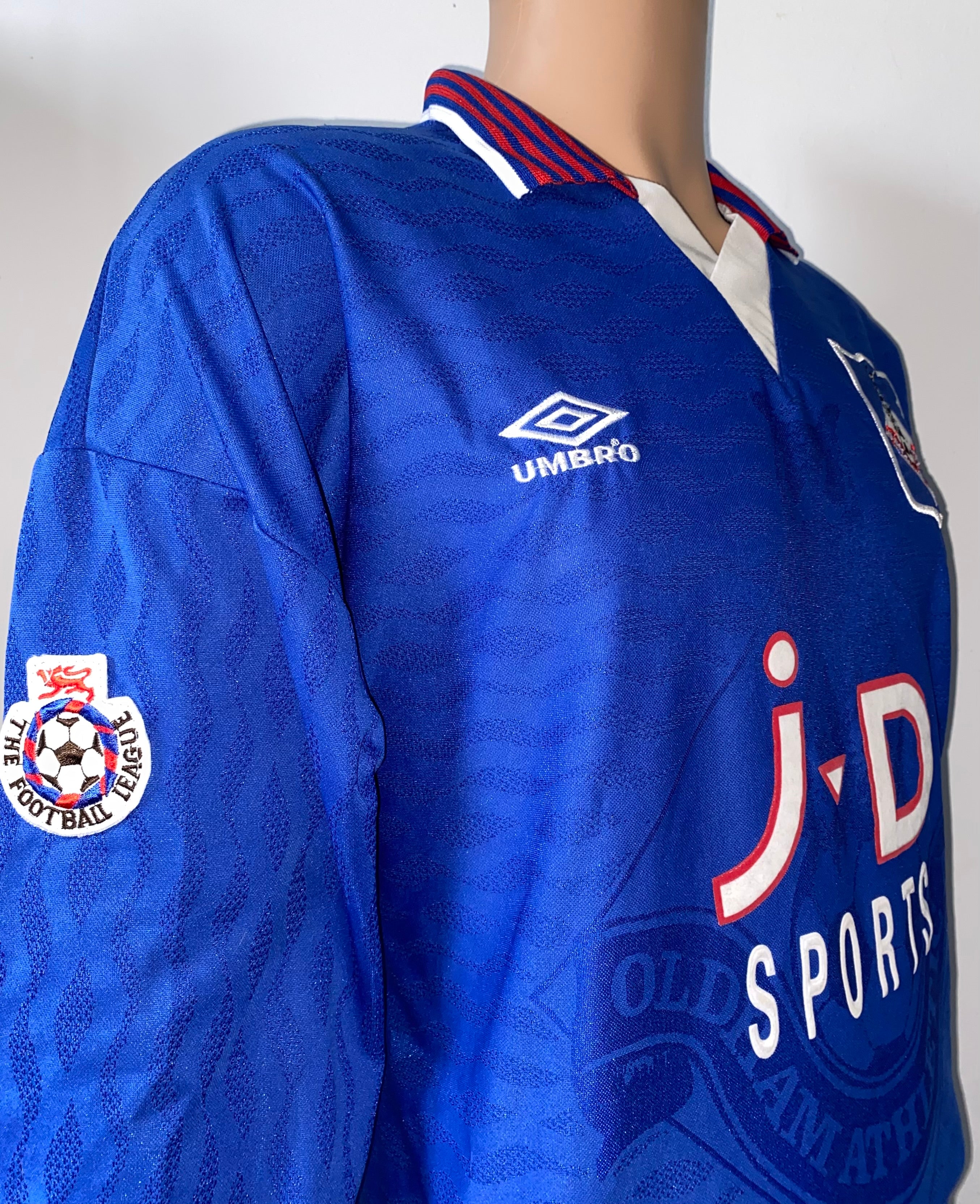 1995/96 OLDHAM ATHLETIC MATCH WORN HOME SHIRT #7