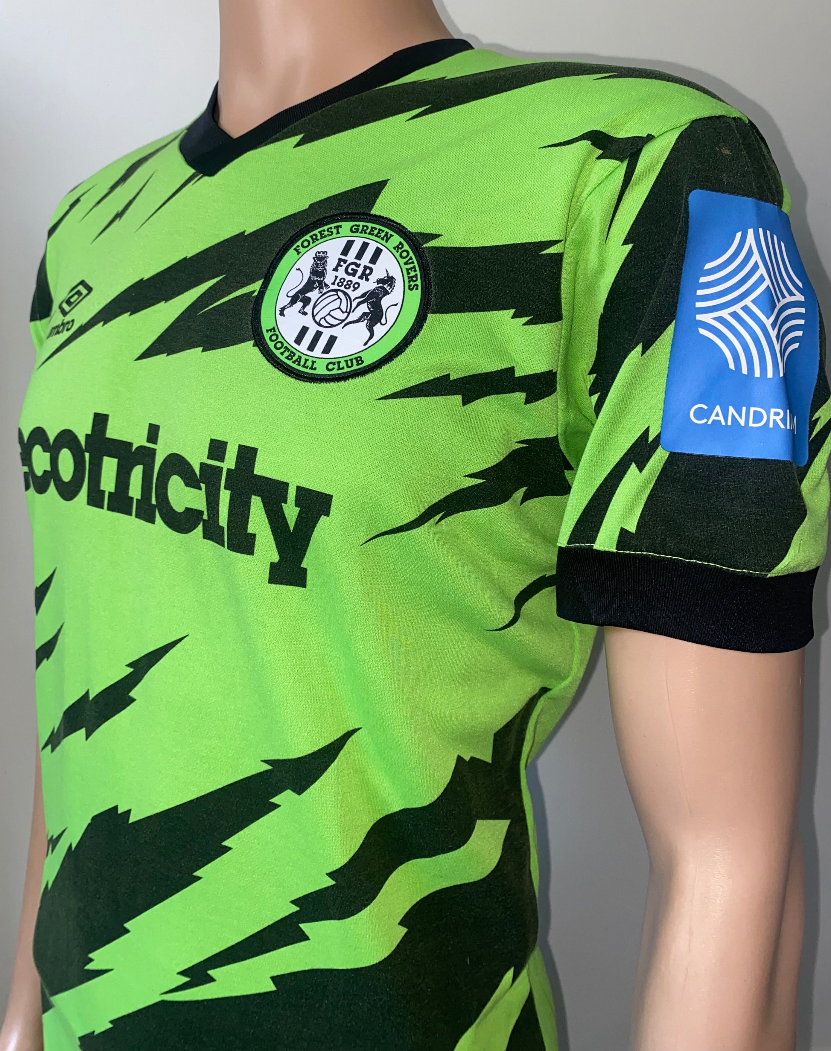 2023/24 FOREST GREEN MATCH WORN UMBRO HOME SHIRT (JENKS #5 V EFL CUP PORTSMOUTH)