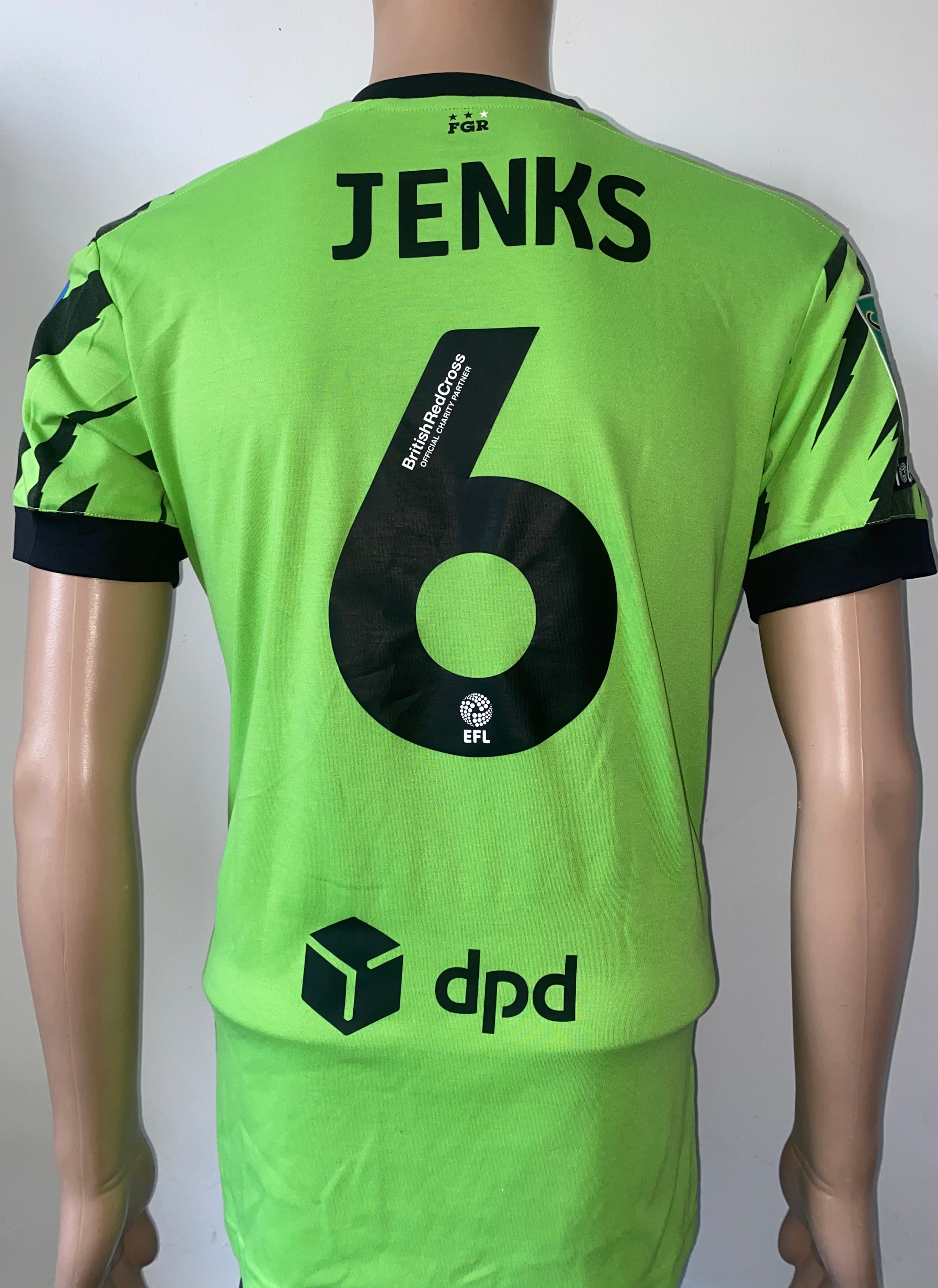 2023/24 FOREST GREEN MATCH WORN UMBRO HOME SHIRT (JENKS #5 V EFL CUP PORTSMOUTH)