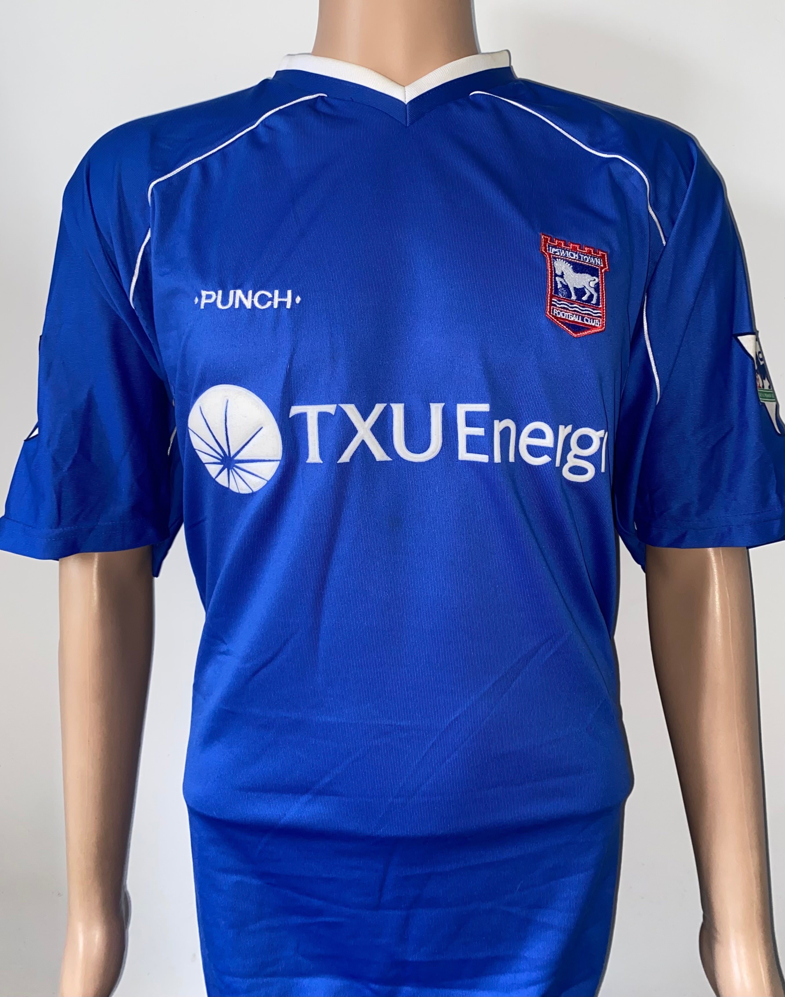 2001/02 IPSWICH TOWN MATCH WORN HOME SHIRT (ABIDALLAH 28)