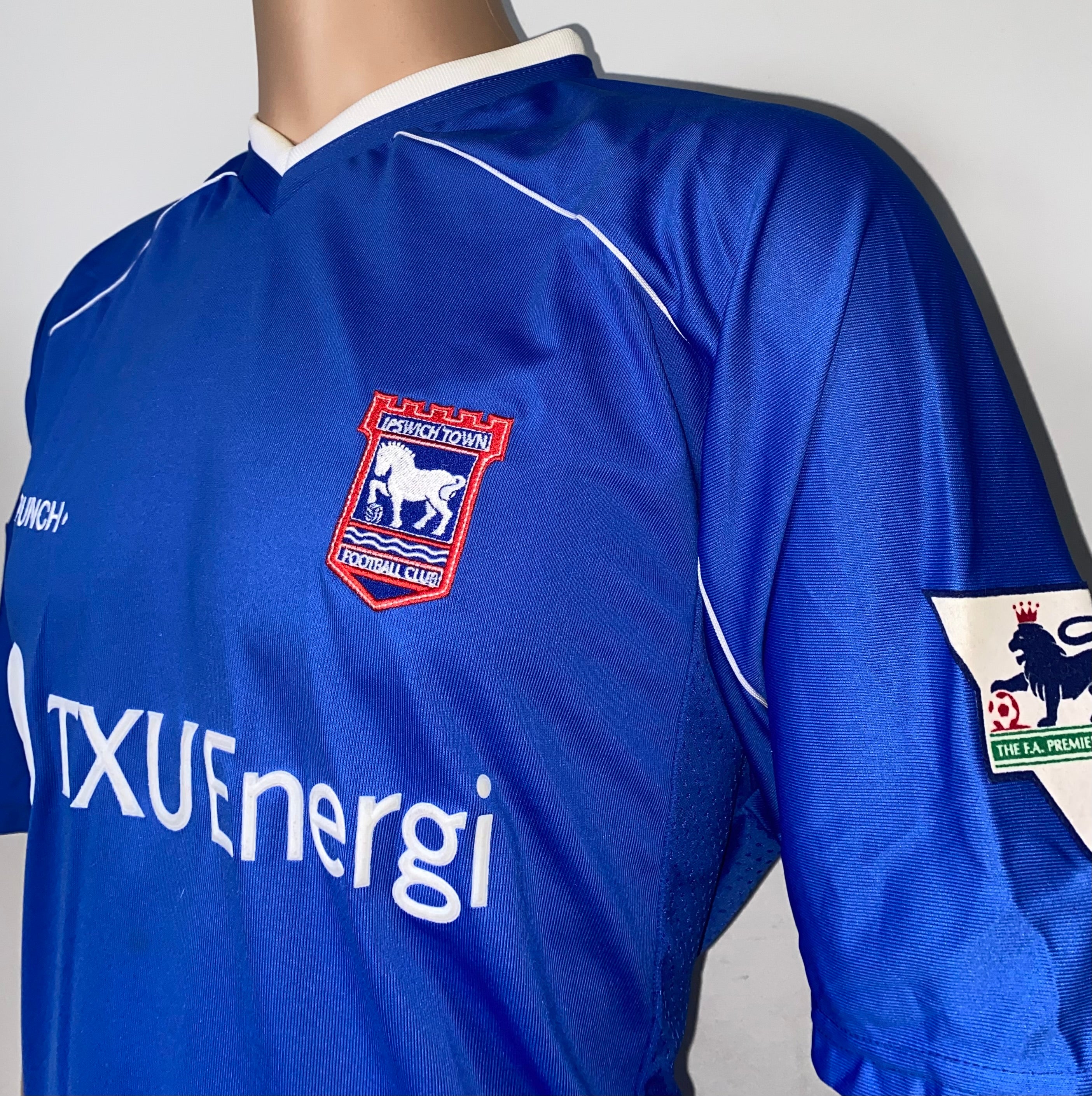 2001/02 IPSWICH TOWN MATCH WORN HOME SHIRT (ABIDALLAH 28)