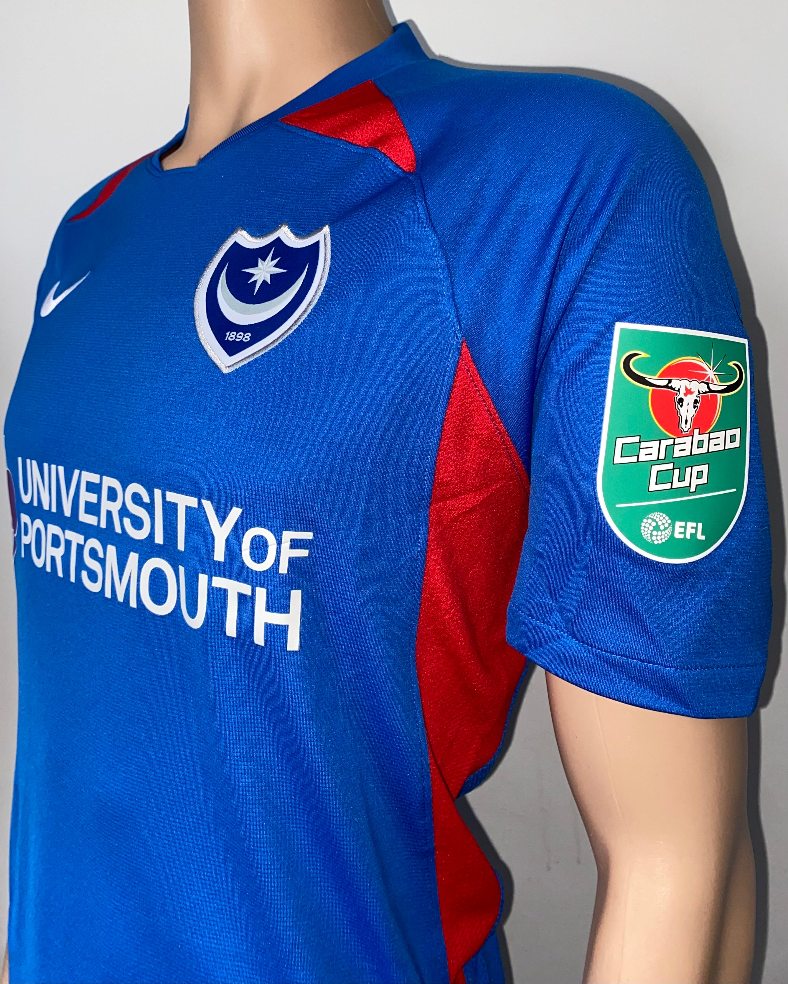 2019/20 PORTSMOUTH MATCH WORN HOME SHIRT (CASEY #31 carabao cup)