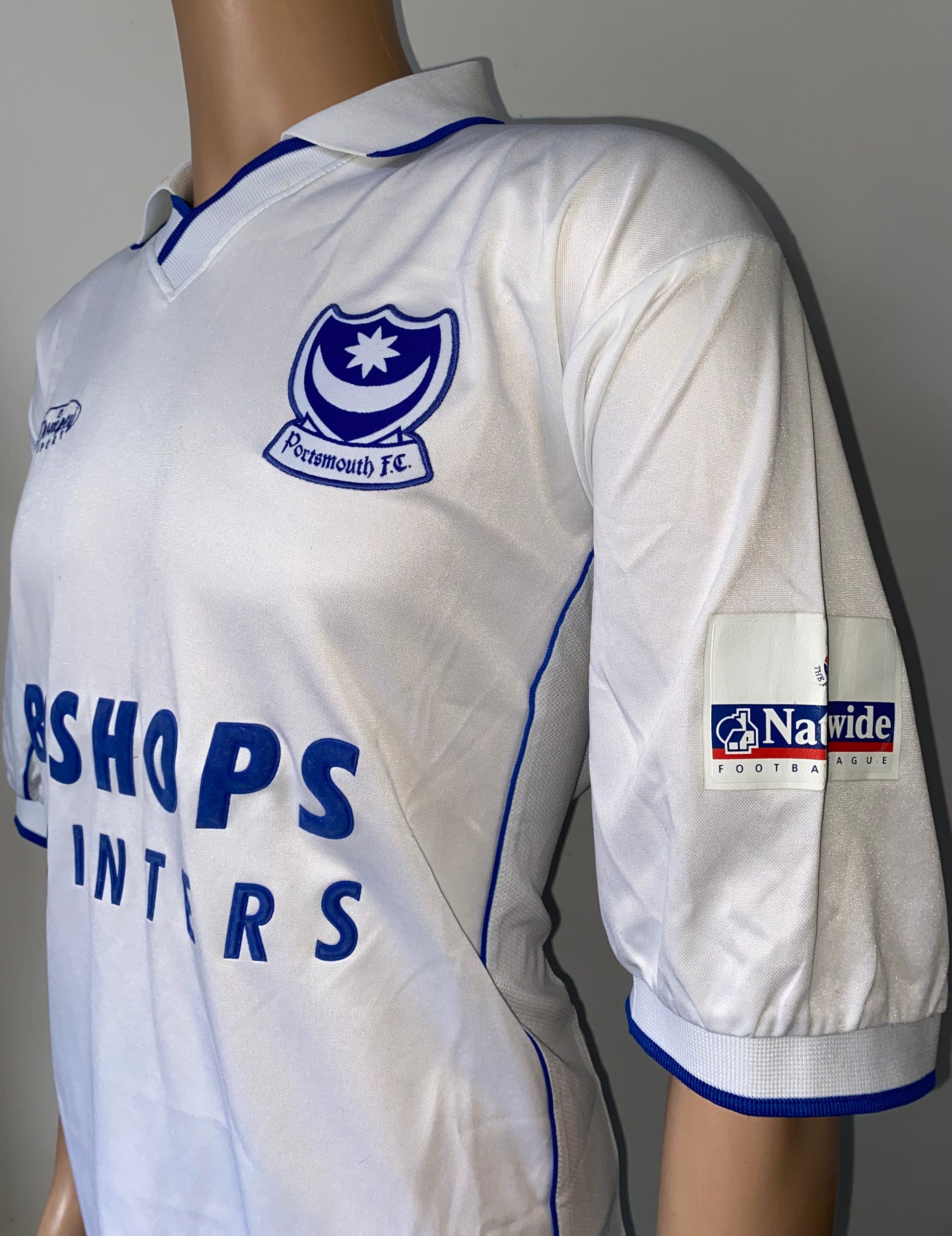 2000/01 PORTSMOUTH MATCH ISSUE HOME SHIRT (ALLEN #20)