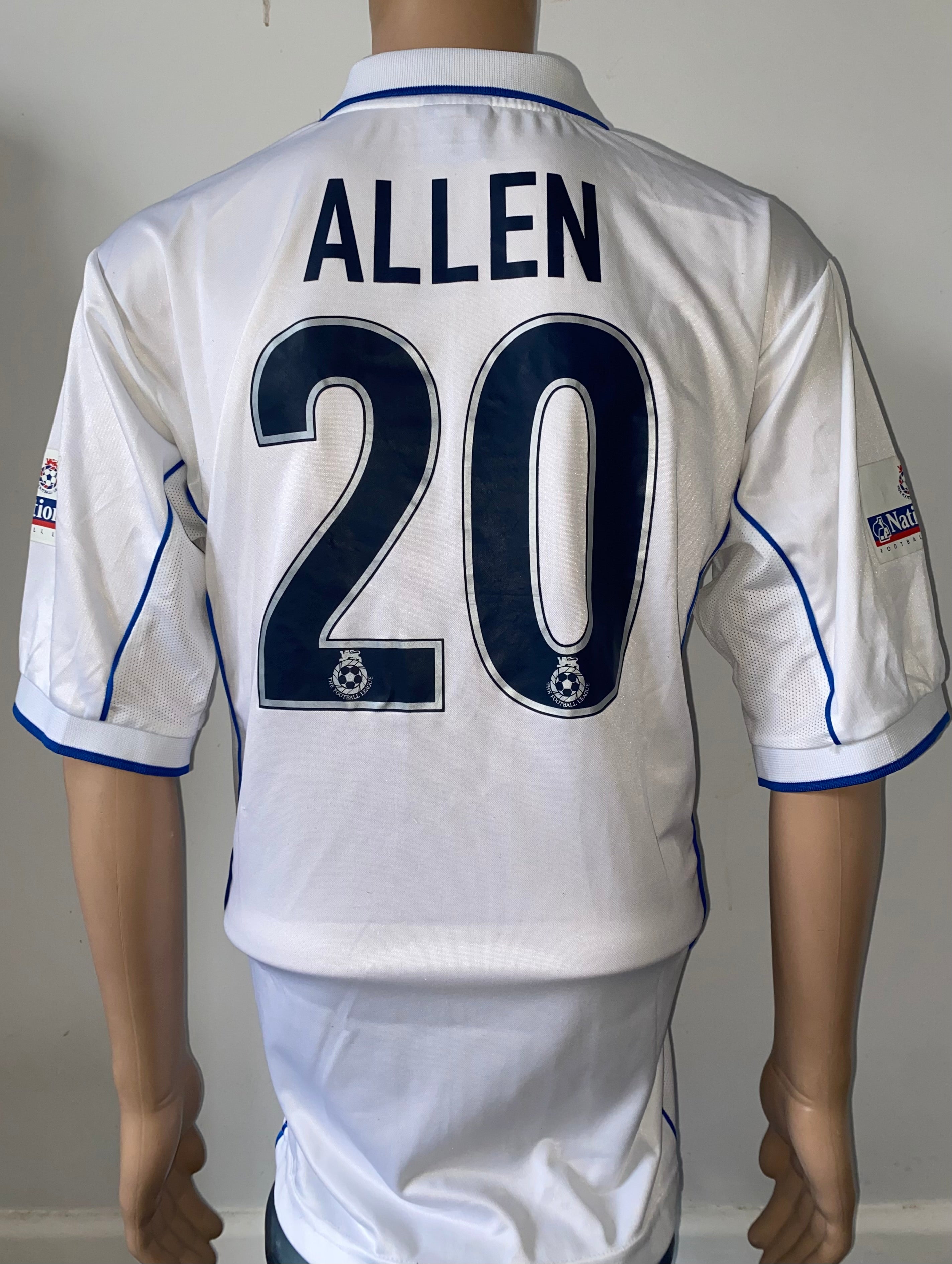2000/01 PORTSMOUTH MATCH ISSUE HOME SHIRT (ALLEN #20)