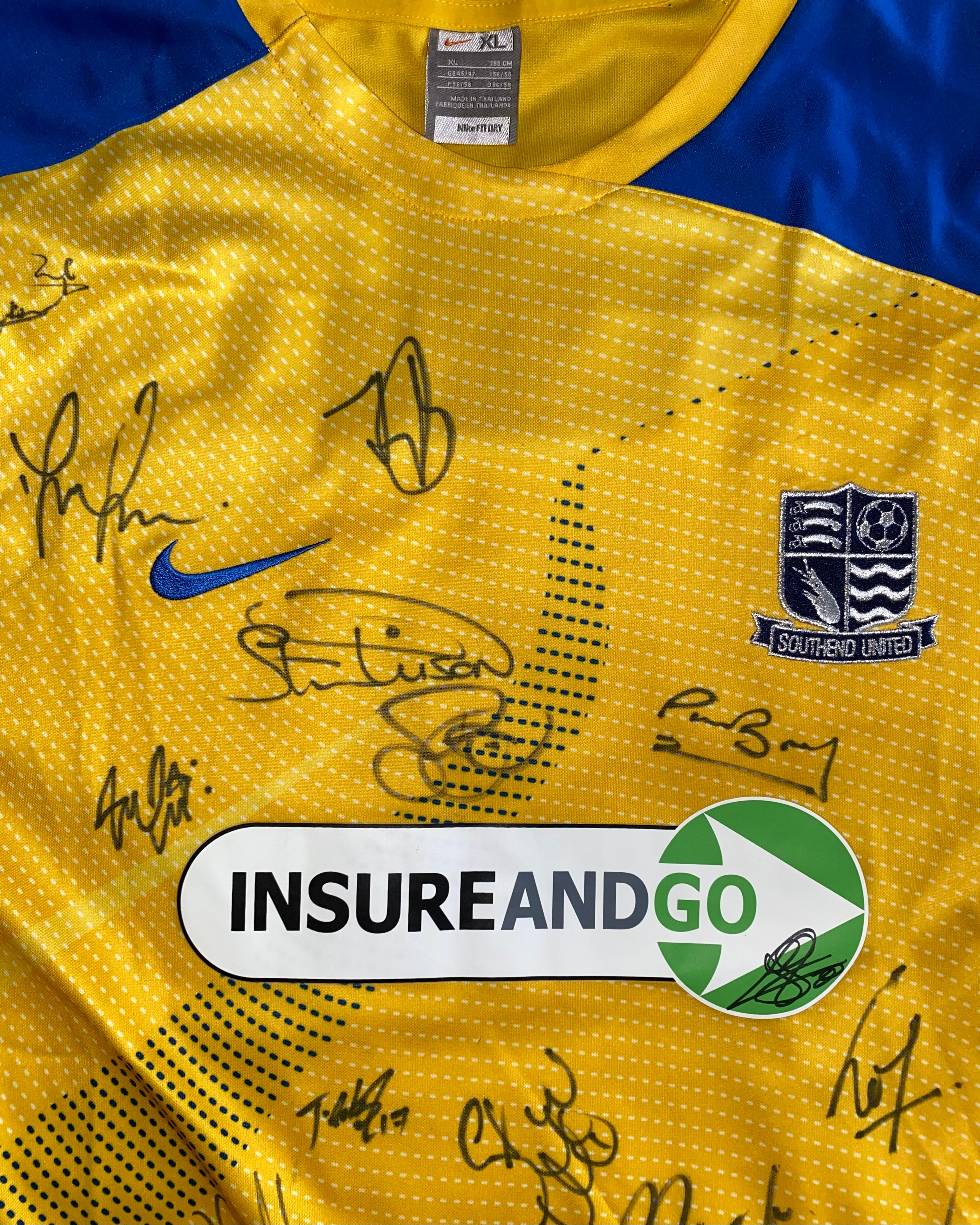 2008/09 SOUTHEND UNITED MATCH WORN AWAY SHIRT (FURLONG #29)