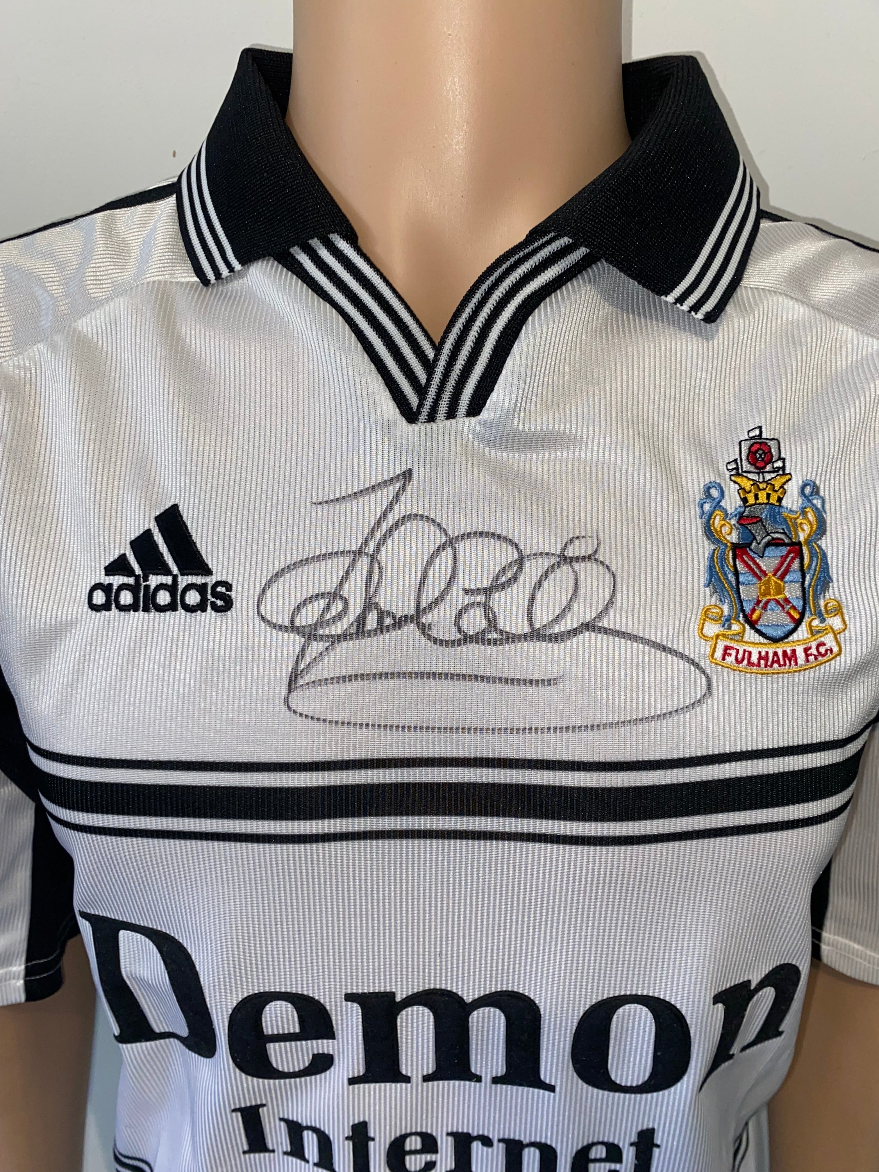 2000/01 FULHAM MATCH WORN ADIDAS HOME SHIRT (COLLINS 10)