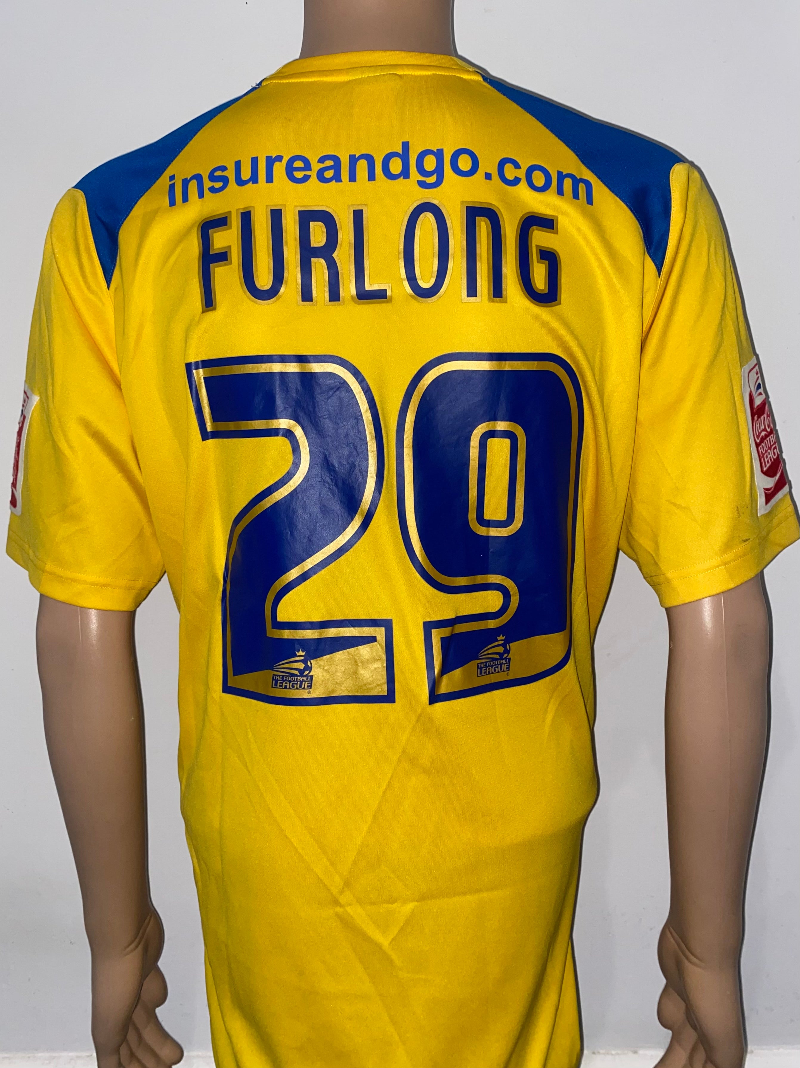 2008/09 SOUTHEND UNITED MATCH WORN AWAY SHIRT (FURLONG #29)