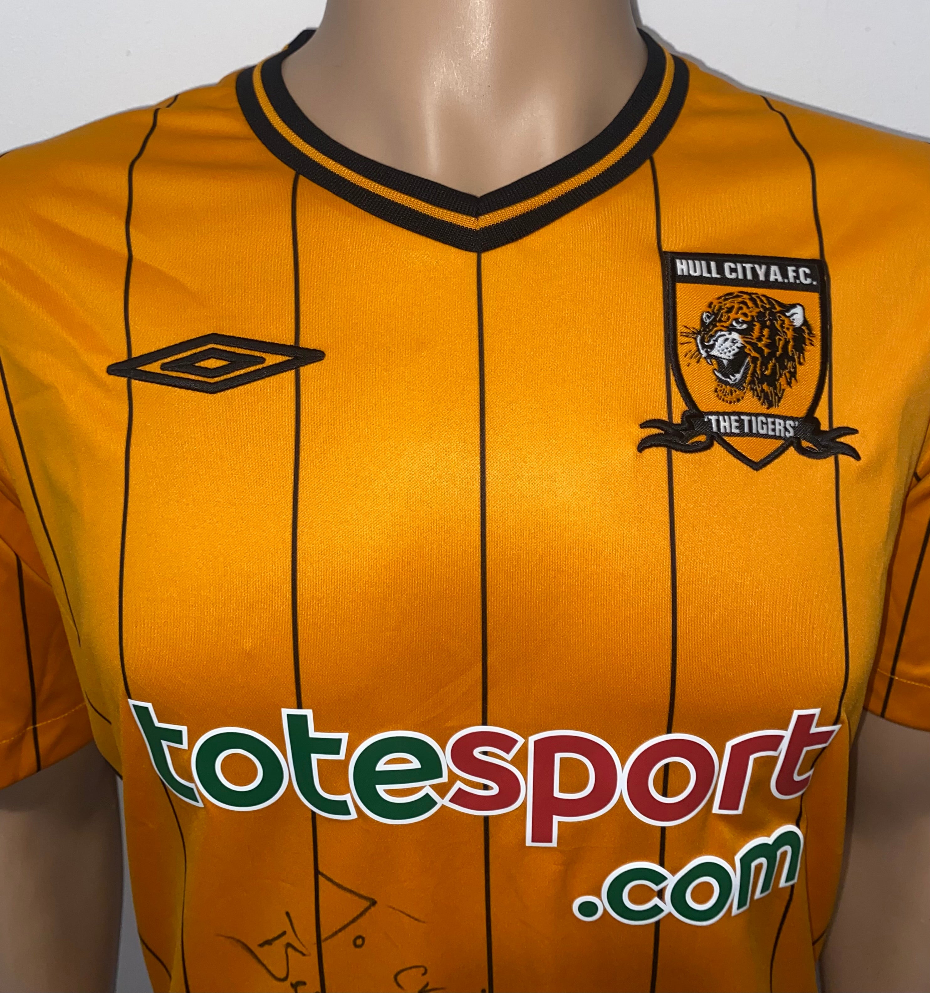 2009/10 HULL CITY MATCH WORN HOME SHIRT (MARNEY #22)