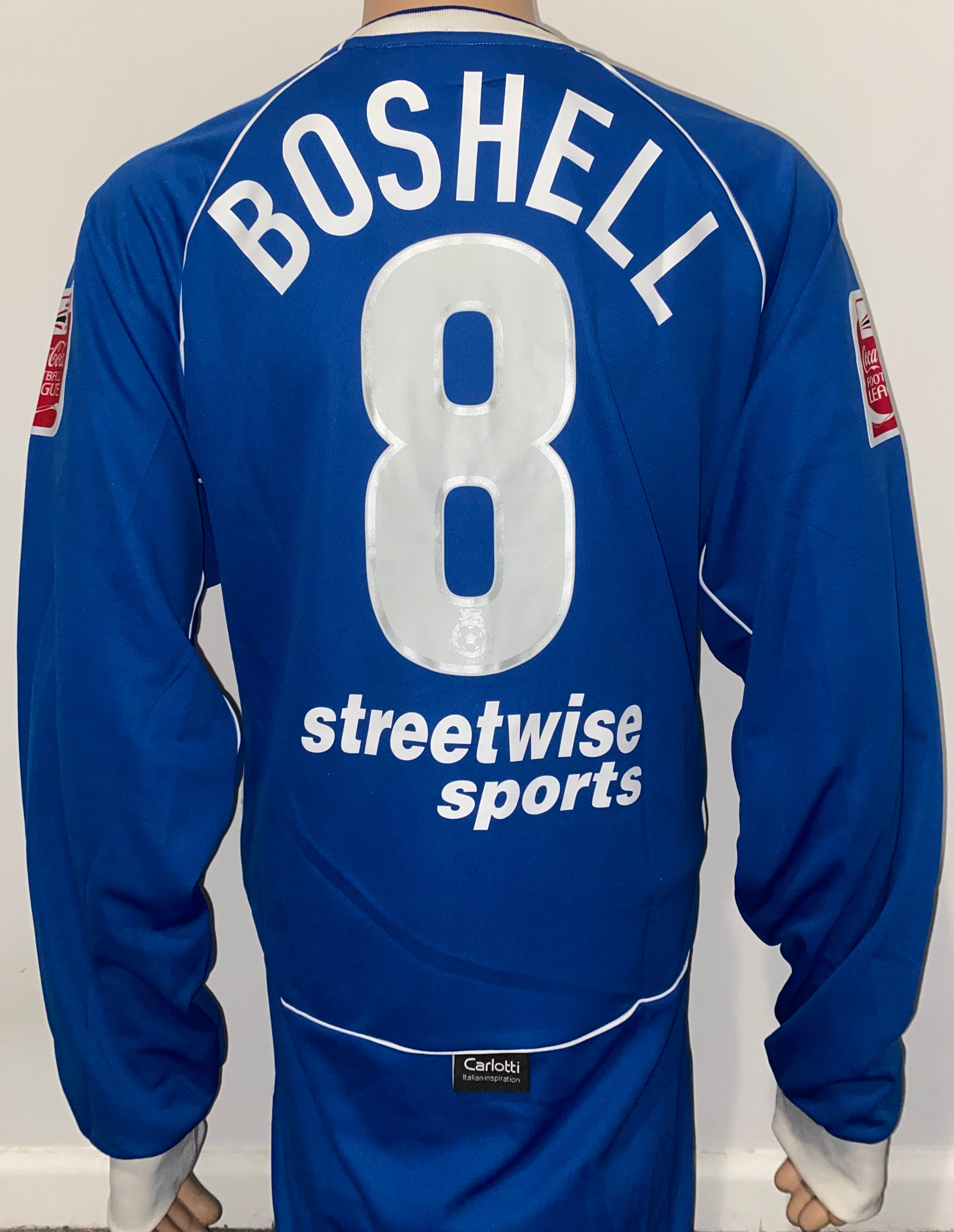 2004/05 OLDHAM ATHLETIC MATCH WORN HOME SHIRT (BOSHELL #8)