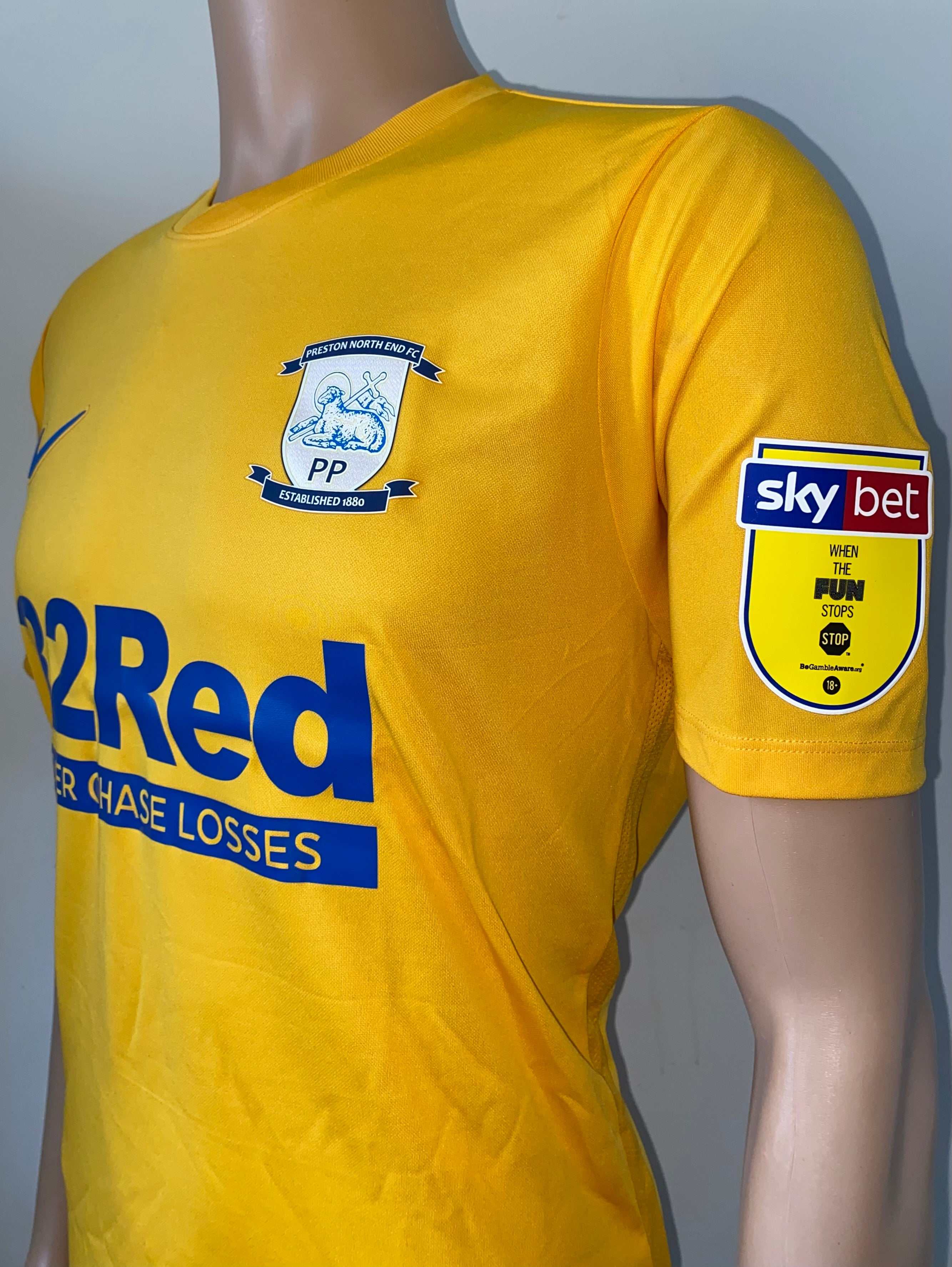 2019/20 PRESTON NORTH END MATCH ISSUE AWAY SHIRT (GREEN #19)