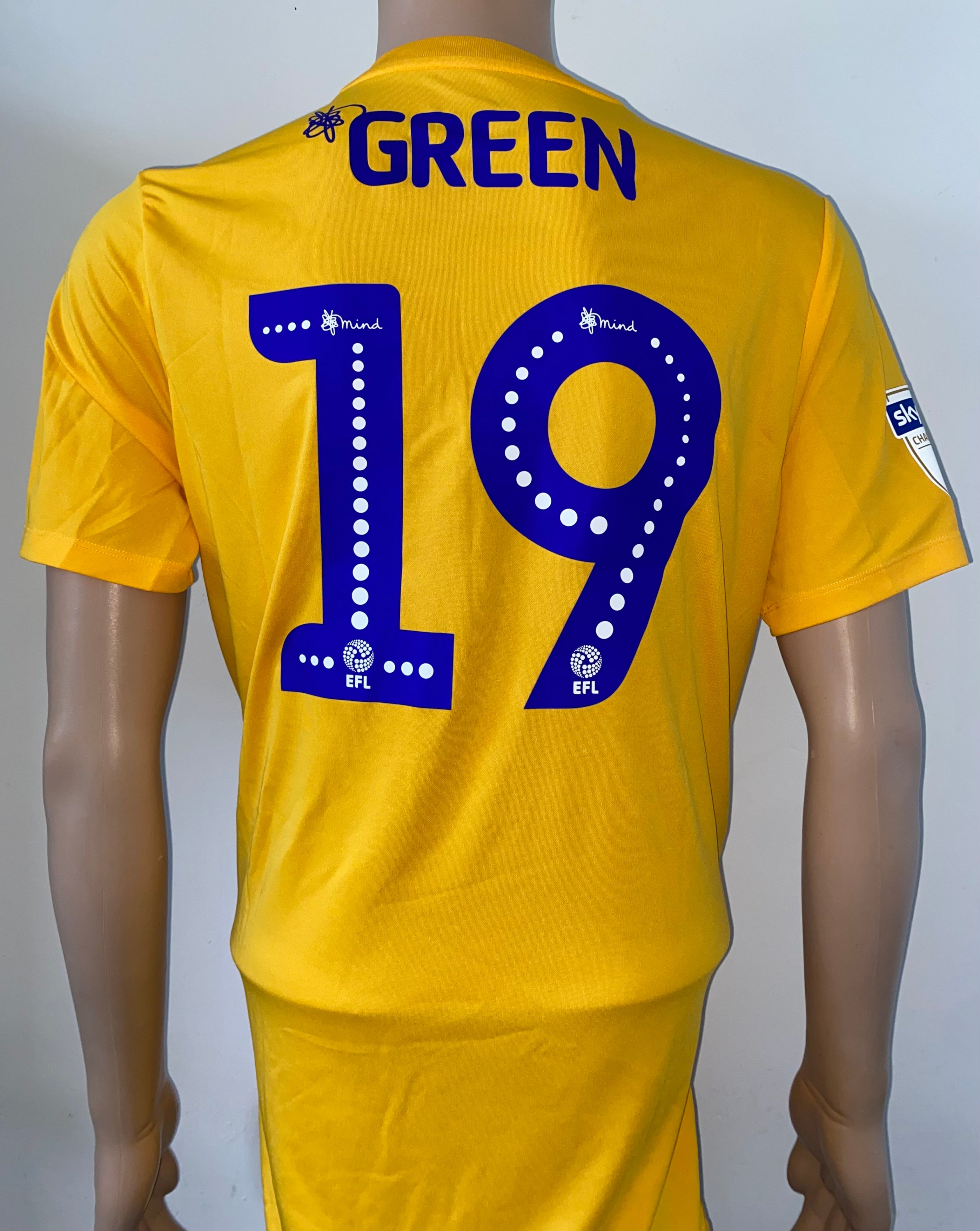 2019/20 PRESTON NORTH END MATCH ISSUE AWAY SHIRT (GREEN #19)