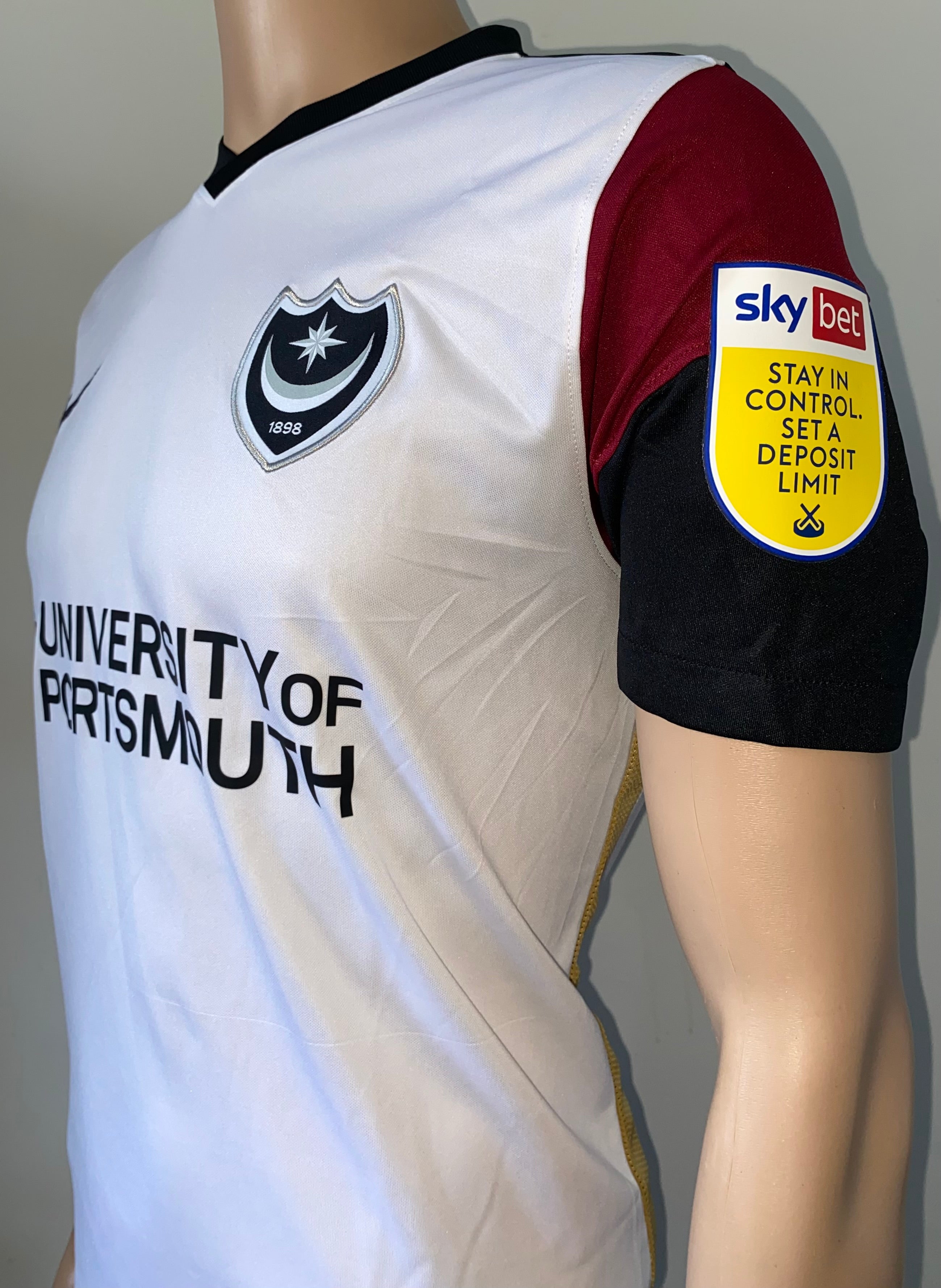 2021/22 PORTSMOUTH MATCH WORN AWAY SHIRT (ROBERTSON #4)