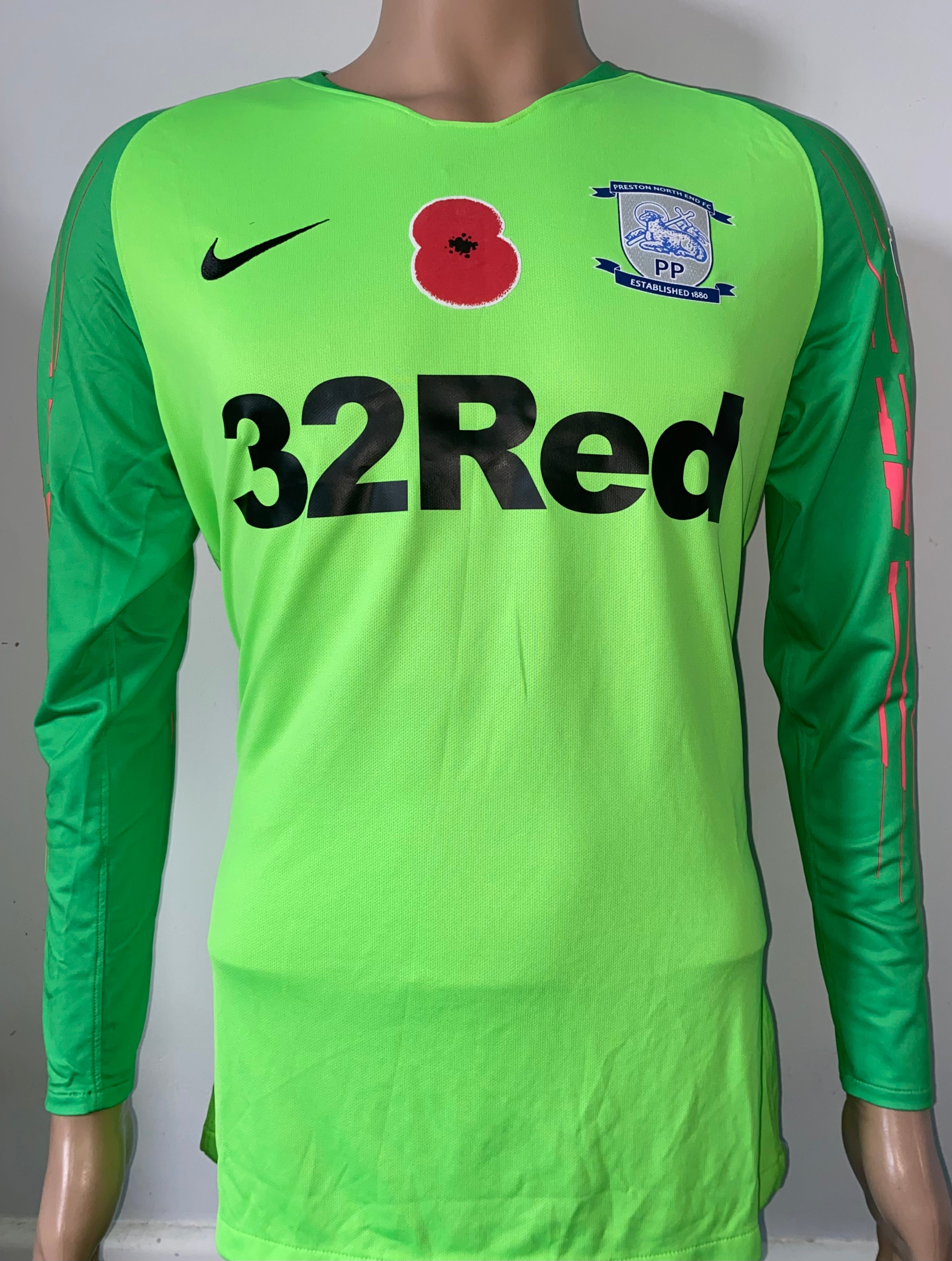 2018/19 PRESTON NORTH END MATCH ISSUE HOME GOALKEEPERS SHIRT (HUDSON #28 V BRISTOL CITY)