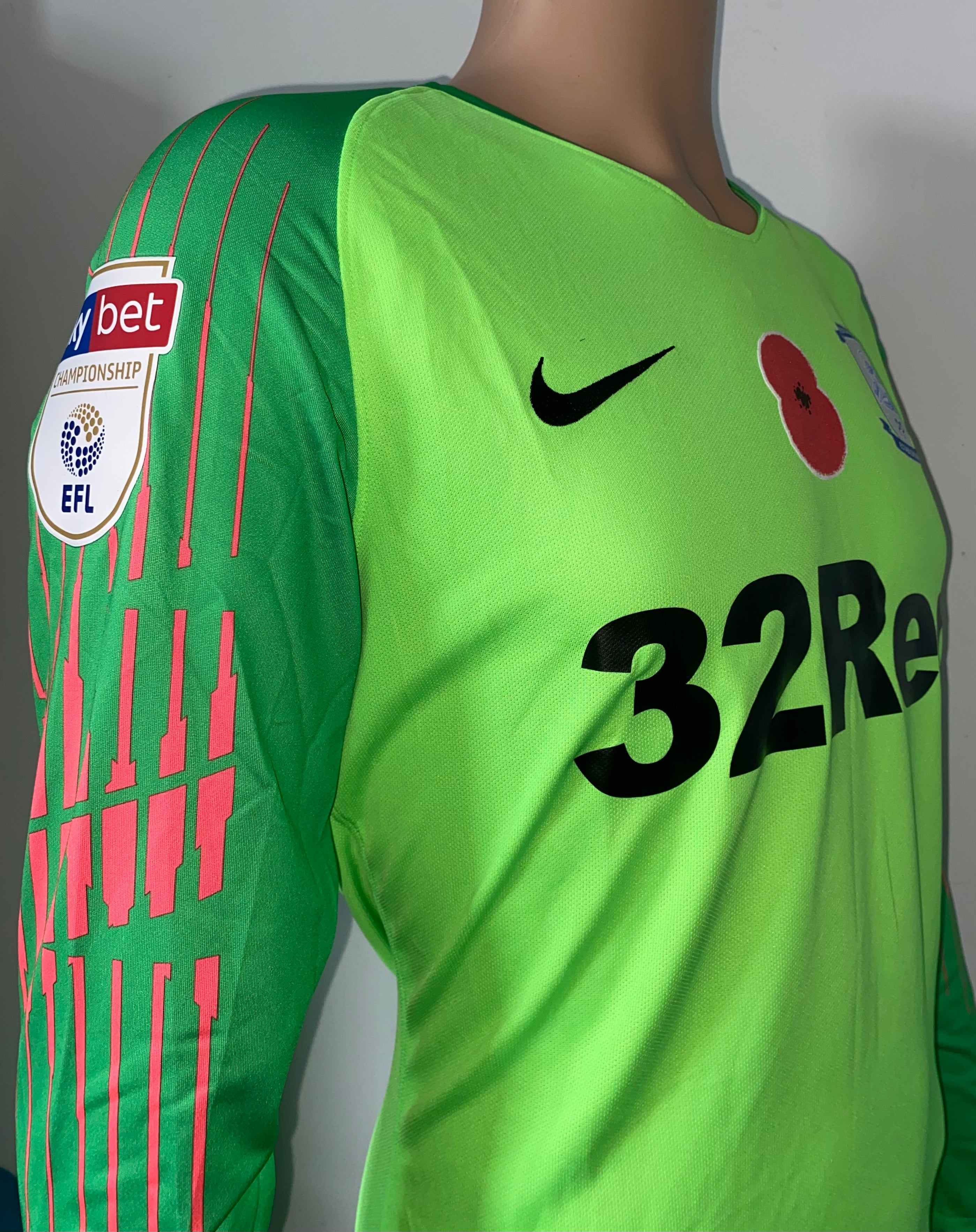 2018/19 PRESTON NORTH END MATCH ISSUE HOME GOALKEEPERS SHIRT (HUDSON #28 V BRISTOL CITY)
